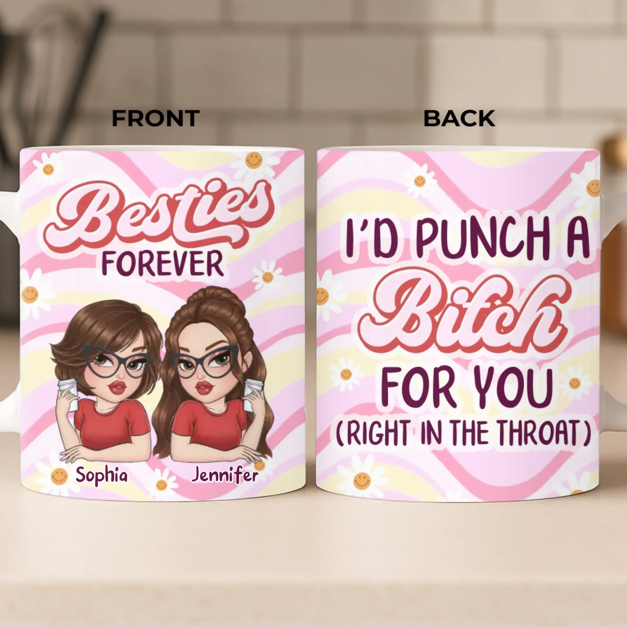 Custom Mug - Personalized Best Friend Birthday Gifts For Women, Besties, Sisters, BFF - Trust In Every Laugh - Image 3