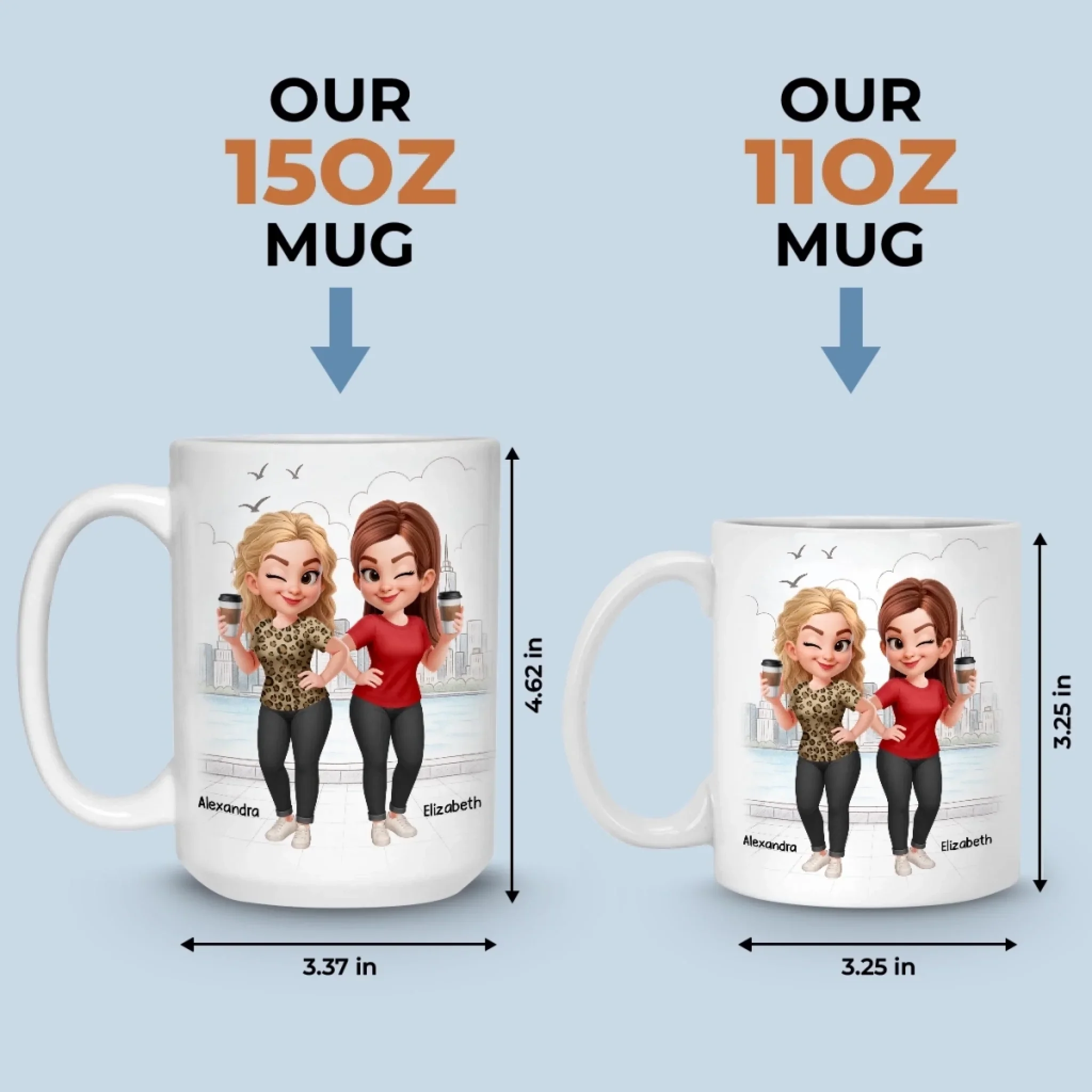 Custom Mug - Personalized Best Friend Birthday Gifts For Women, Besties, Sisters, BFF - You Make My Heart Smile - Image 6