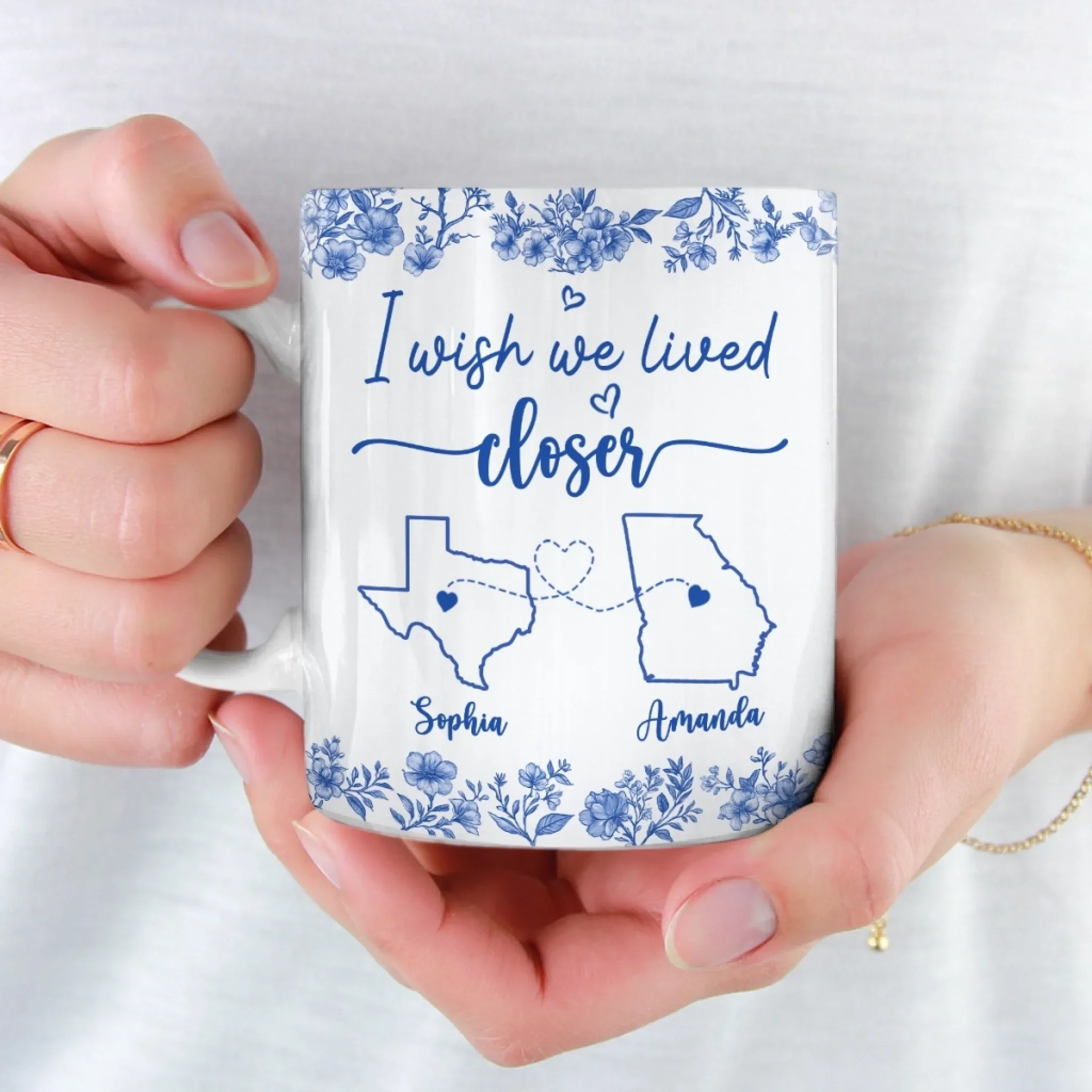 Custom Mug - Personalized Best Friend Birthday Gifts For Women - Distance Means So Little To The Heart - Image 4