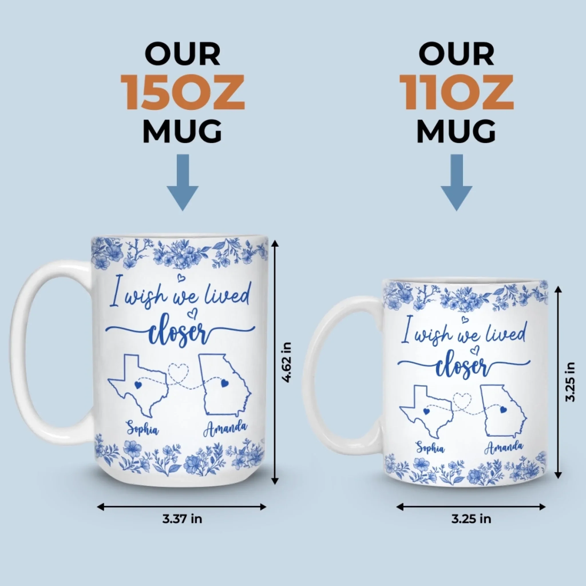 Custom Mug - Personalized Best Friend Birthday Gifts For Women - Distance Means So Little To The Heart - Image 6