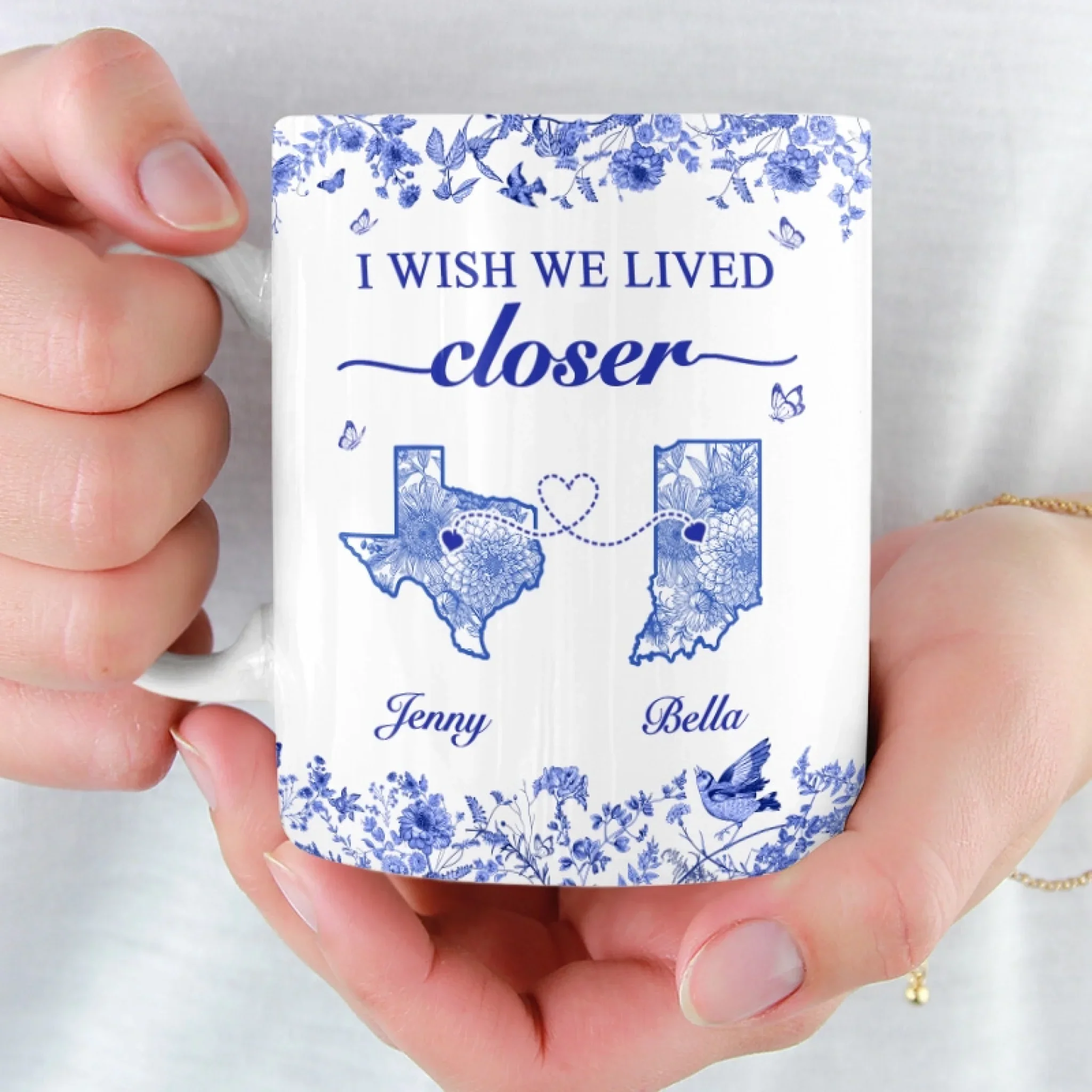 Custom Mug - Personalized Best Friend Birthday Gifts For Women - I Wish We Lived Closer - Image 6