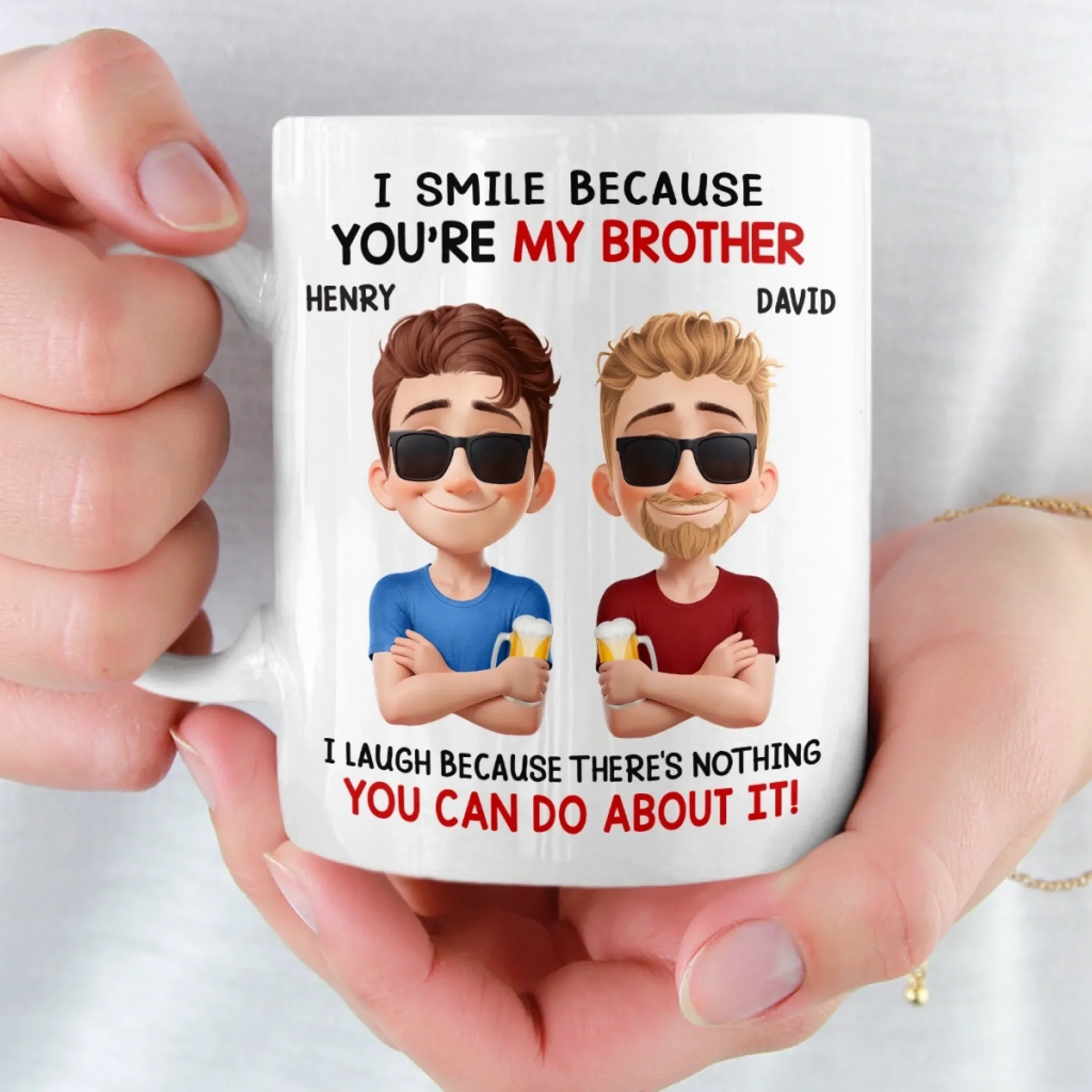 Custom Mug - Personalized Birthday Gifts For Brother - Strong Bond Always - Image 5