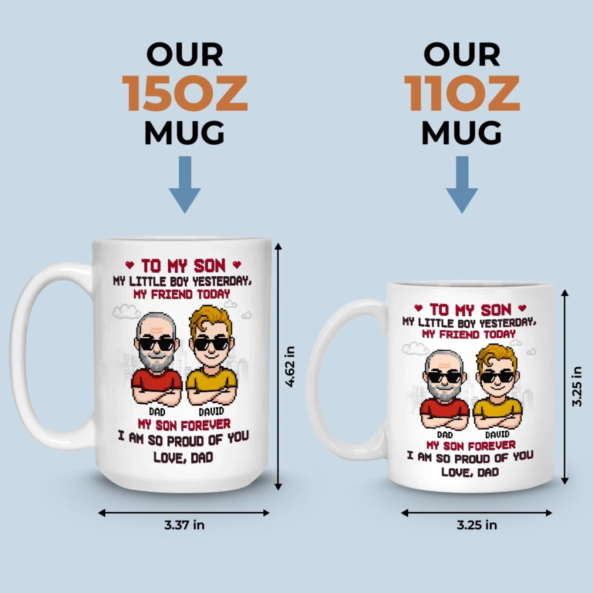 Custom Mug - Personalized Birthday Gifts For Dad, Son - Like Father Like Son - Image 6