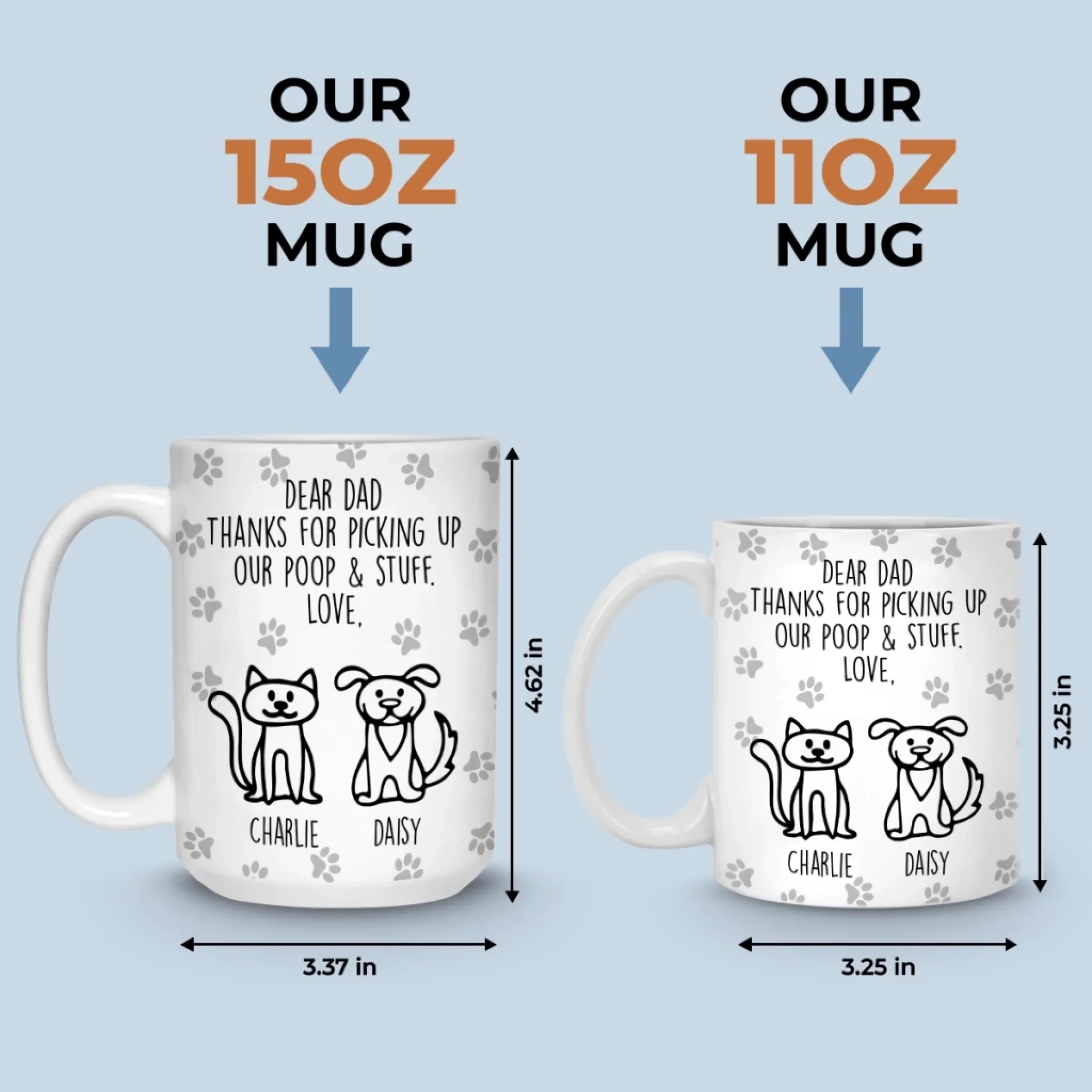 Custom Mug - Personalized Birthday Gifts For Dog Lovers, Dog Dad And Mom - Respect The Poop Scooper - Image 7