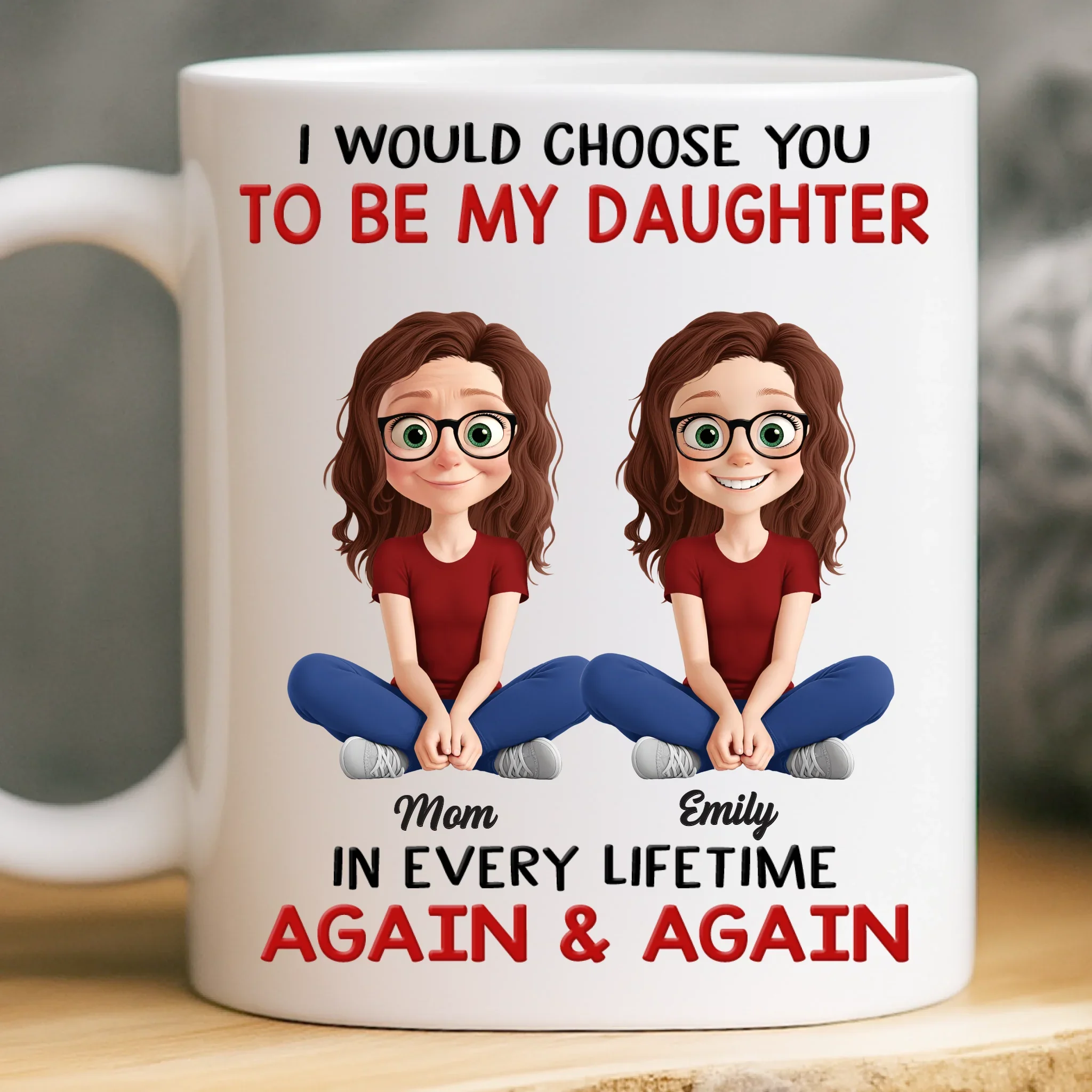 Custom Mug - Personalized Birthday Gifts For Mom, Dad, Daughter - Forever My Little Girl - Image 2