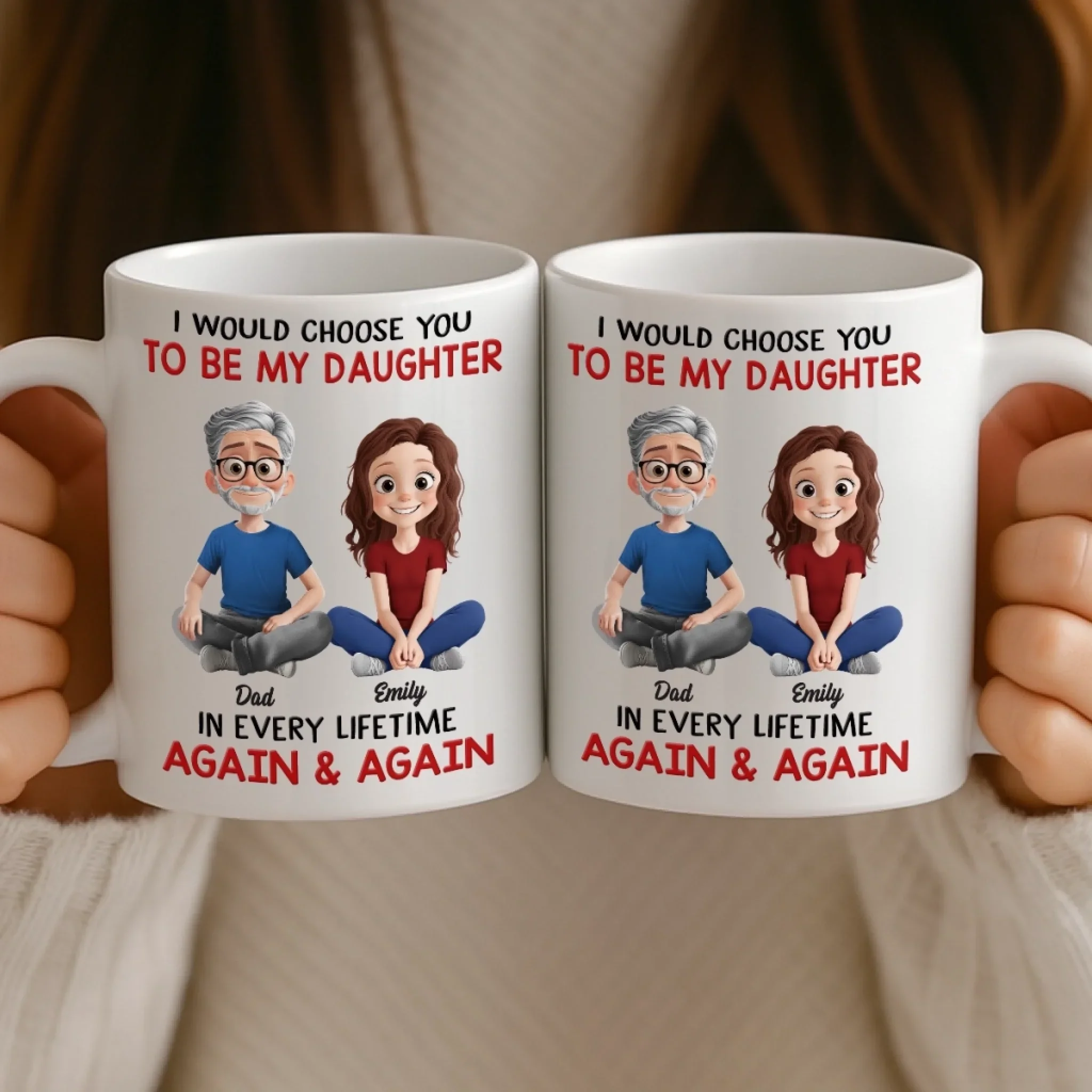Custom Mug - Personalized Birthday Gifts For Mom, Dad, Daughter - My First Hero, My Forever Friend - Image 4