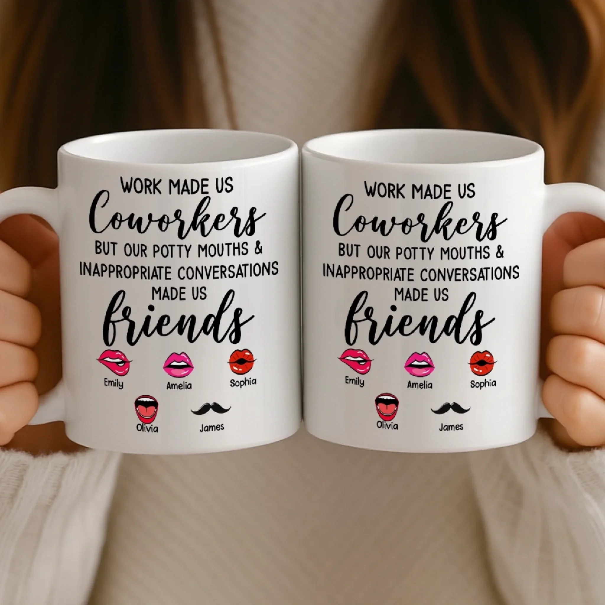 Custom Mug - Personalized Funny Gifts For Coworker, Work Bestie - Teamwork Makes Days Better - Image 4