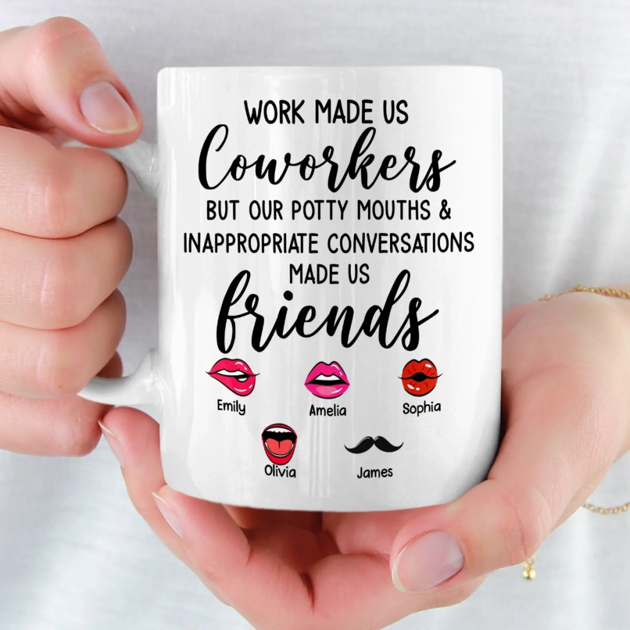 Custom Mug - Personalized Funny Gifts For Coworker, Work Bestie - Teamwork Makes Days Better - Image 5