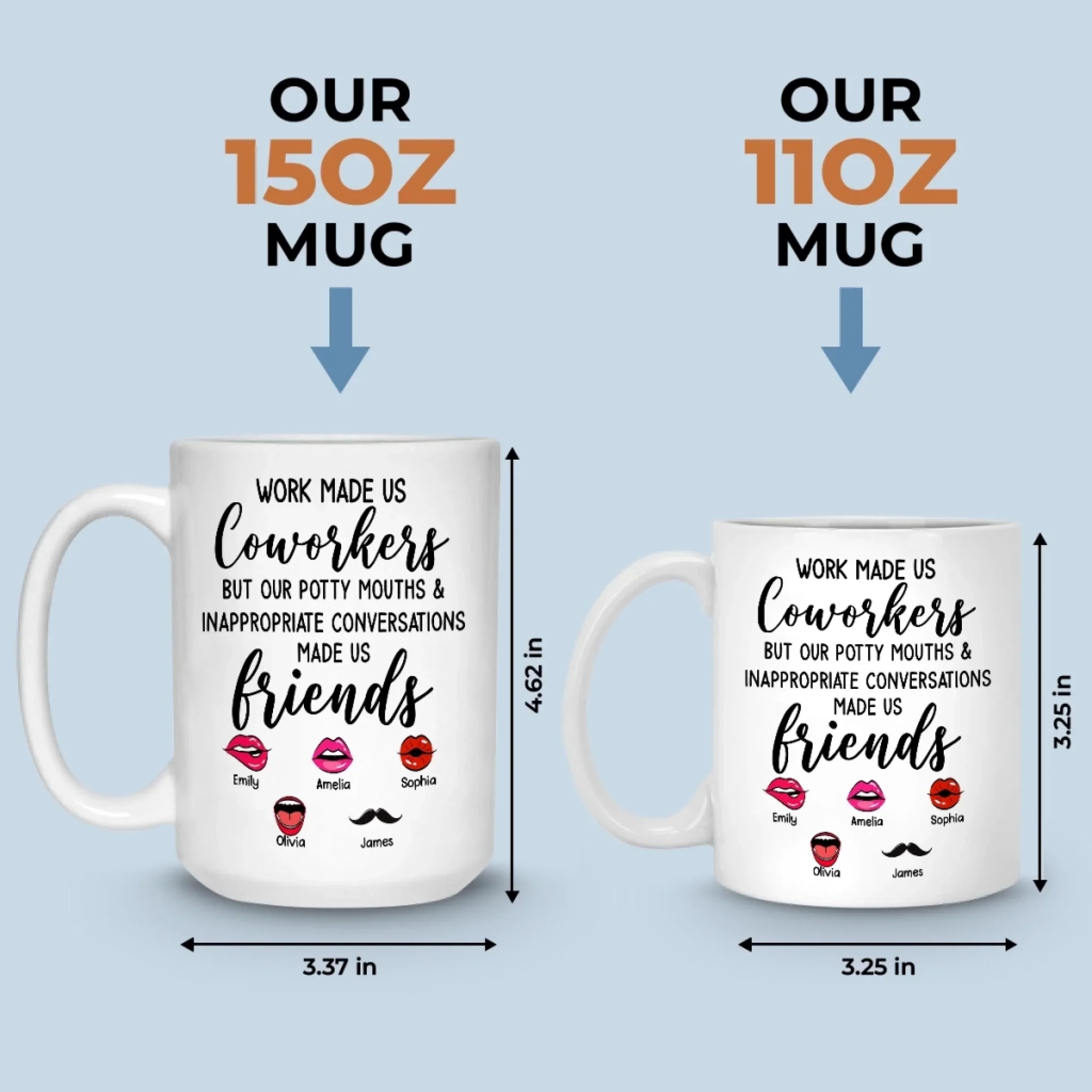 Custom Mug - Personalized Funny Gifts For Coworker, Work Bestie - Teamwork Makes Days Better - Image 6