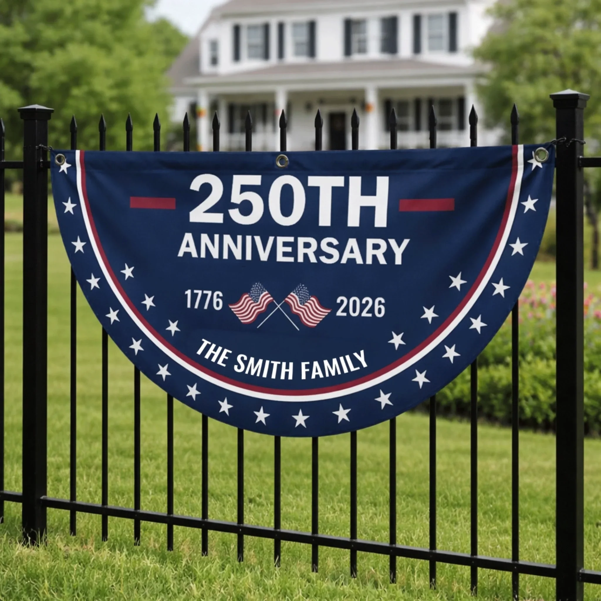 Custom Non-Pleated Fan Flag - Personalized America 250th Anniversary Gifts For Mom, Dad, Brother, Sister, Kids - Family Is Our Strength - Image 5