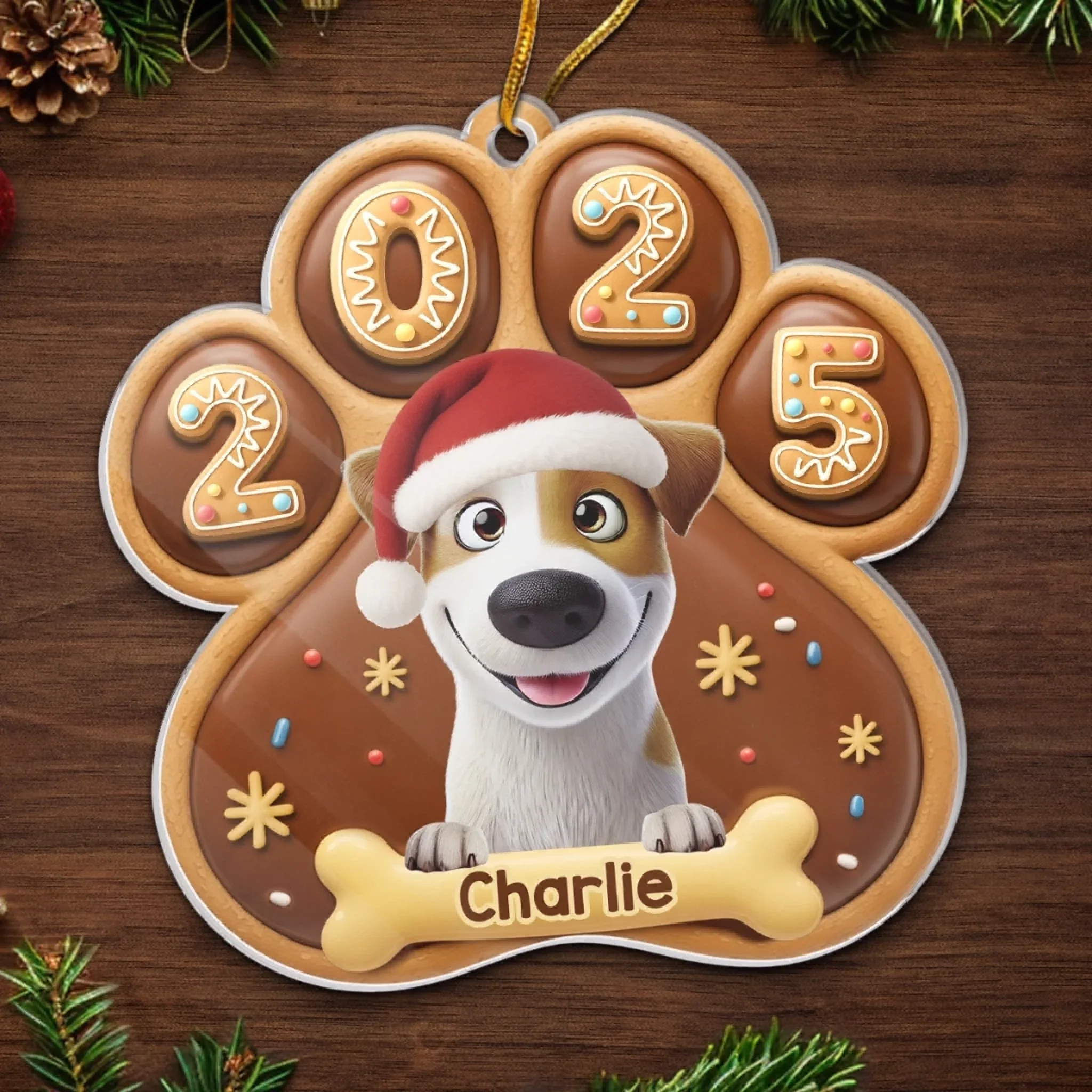 Custom Paw Acrylic Ornament - Personalized Christmas Birthday Gifts For Dog Lovers, Dog Dad And Mom - Santa’s Favorite Furball - Image 5