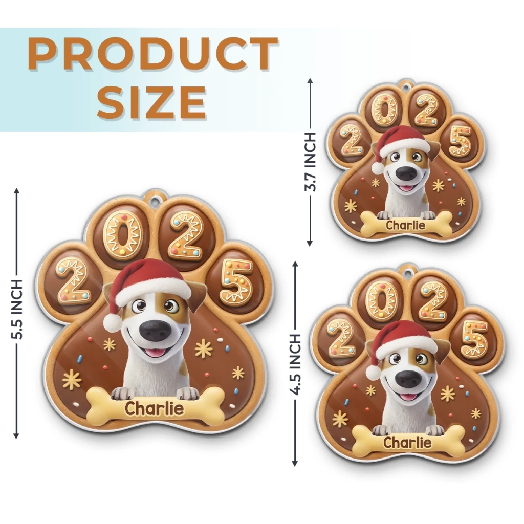 Custom Paw Acrylic Ornament - Personalized Christmas Birthday Gifts For Dog Lovers, Dog Dad And Mom - Santa’s Favorite Furball - Image 6