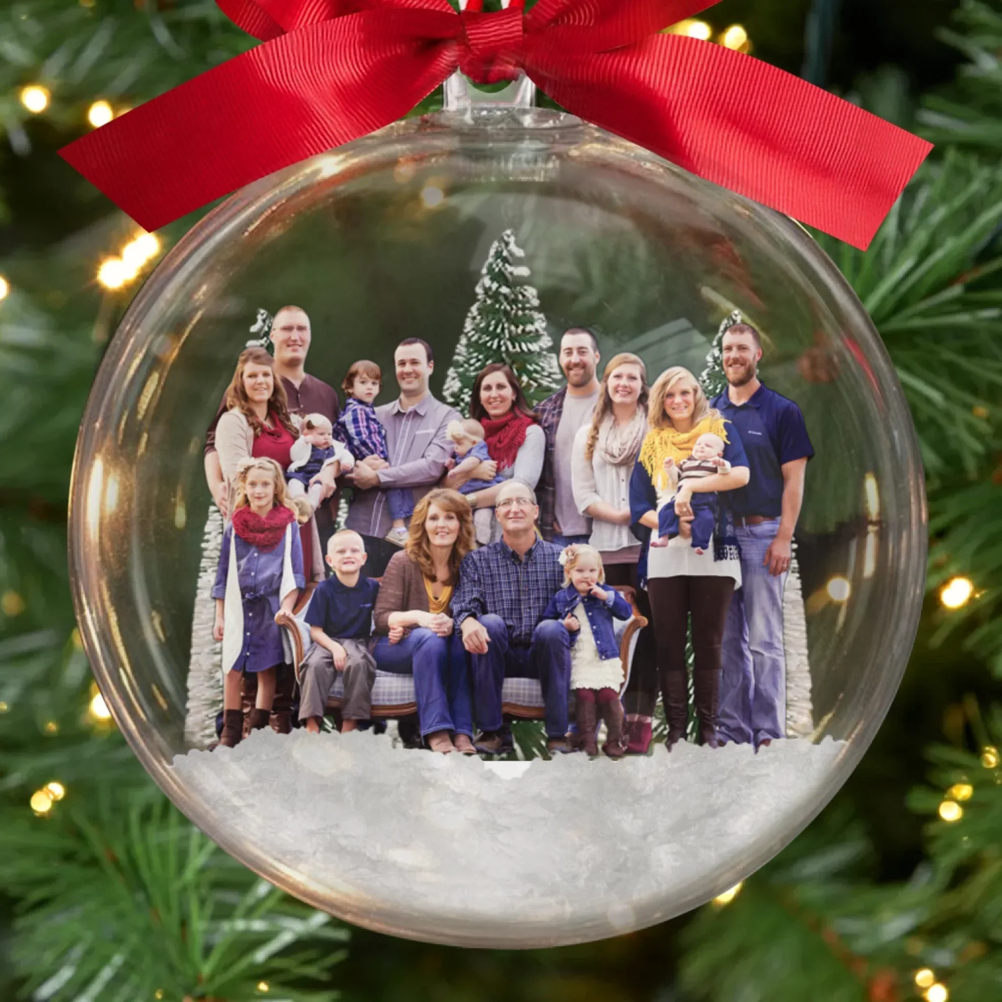 Custom Photo 3D Acrylic Ball Ornament - Personalized Christmas Birthday Gifts For Mom, Dad, Kids - Together Is Our Favorite Place - Image 2
