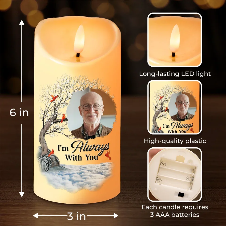 Custom Photo A Beautiful Soul Remembered - Memorial Personalized Custom LED Candle - Christmas Gift, Sympathy Gift For Family Members - Image 4
