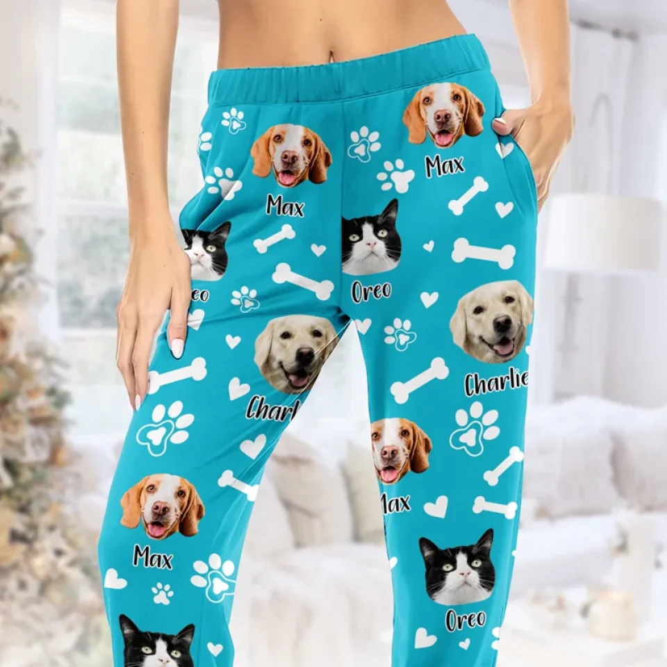 Custom Photo A House Is Not A Home Without Pets - Dog & Cat Personalized Custom Pajama Pants - Christmas Gift For Pet Owners, Pet Lovers - Image 2