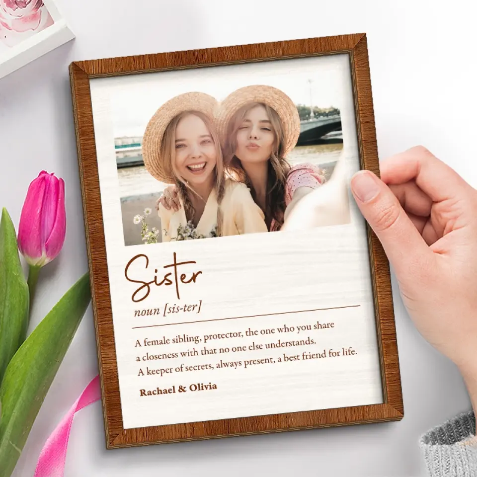 Custom Photo A Keeper Of Secrets - Bestie Personalized Custom 2-Layered Wooden Plaque With Stand - Gift For Best Friends, BFF, Sisters - Image 3