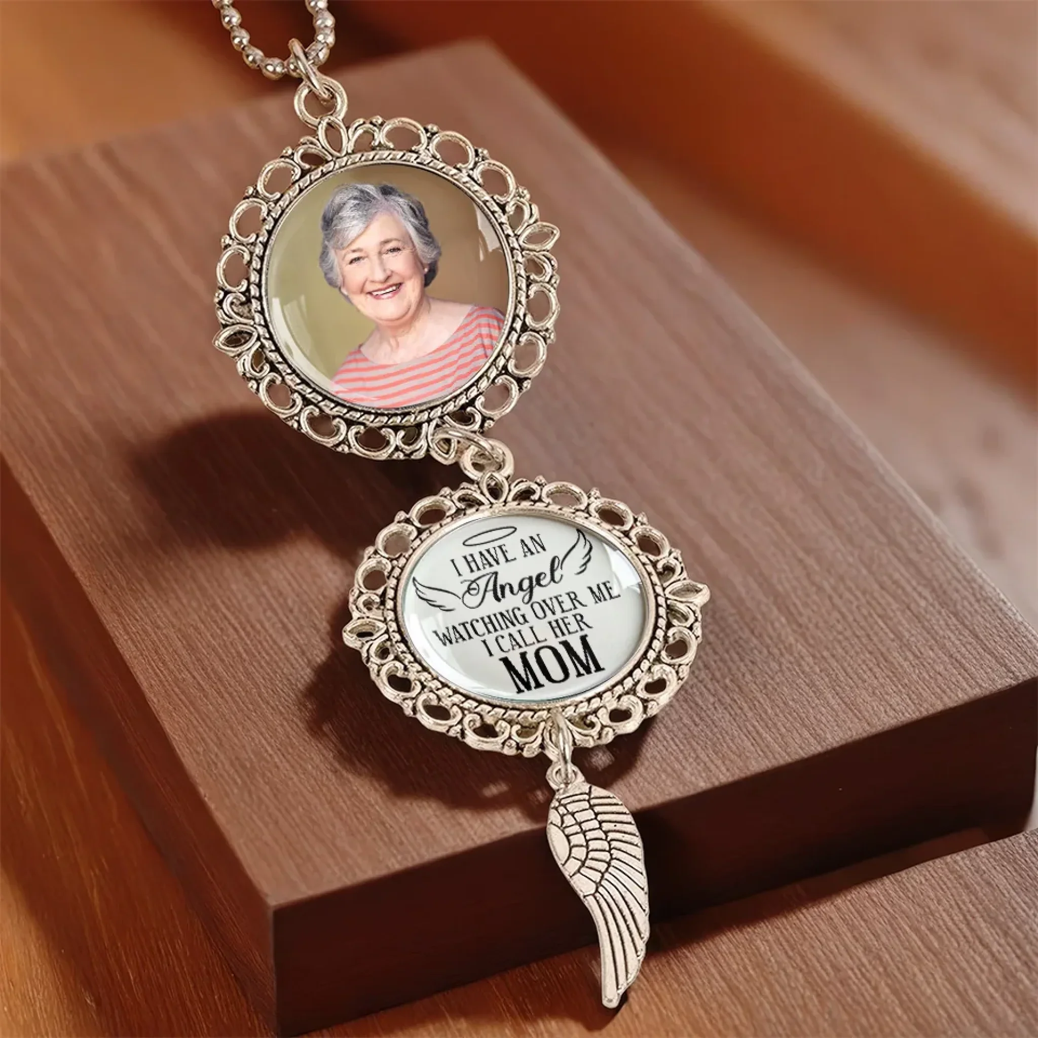 Custom Photo A Life Well Lived, A Love Well Shared - Memorial Personalized Custom Metal Car Hanging Ornament With Charm - Sympathy Gift For Family Members - Image 4