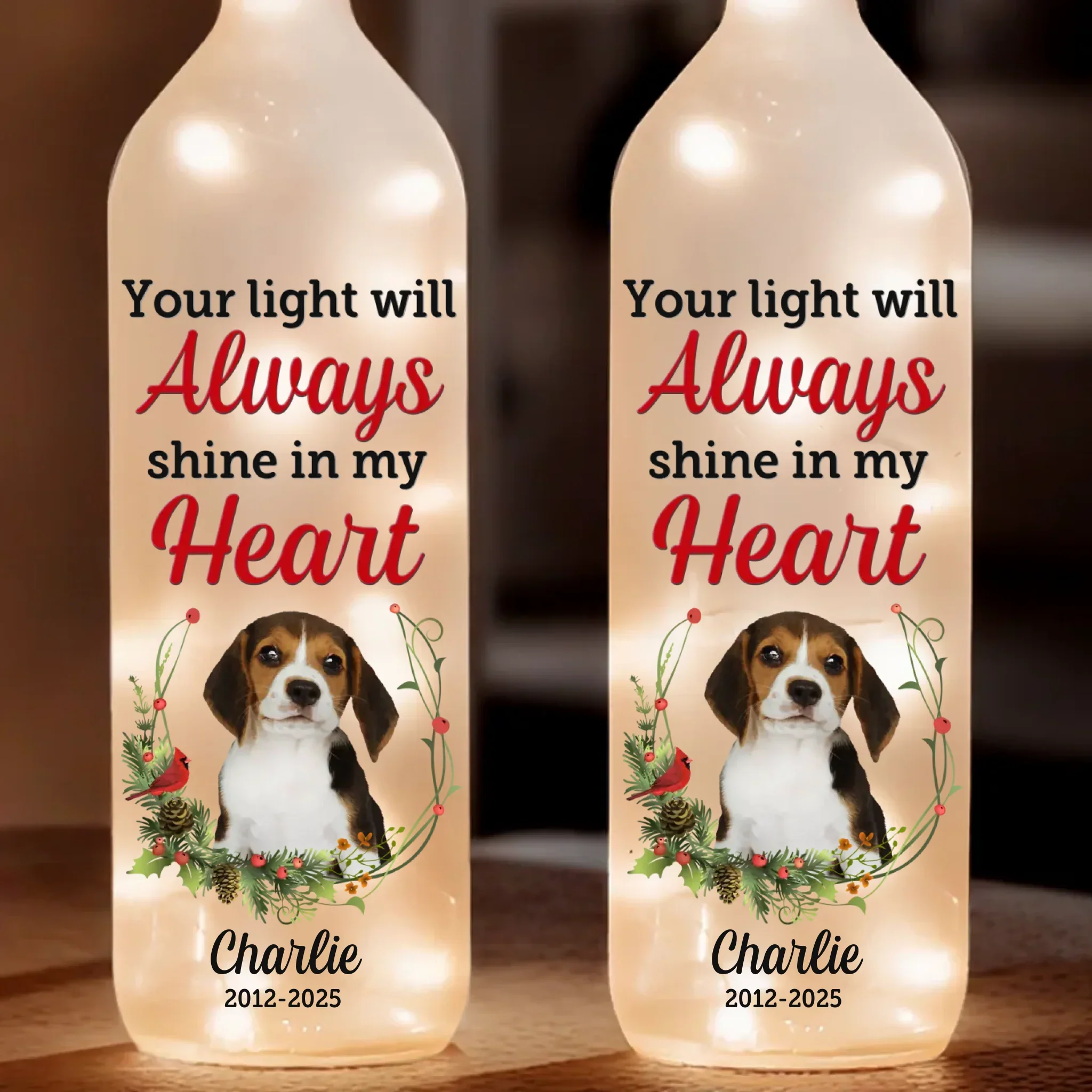 Custom Photo A Loyal Friend, A Love So Pure - Memorial Personalized Custom Bottle Lamp - Sympathy Gift For Pet Owners, Pet Lovers - Image 2