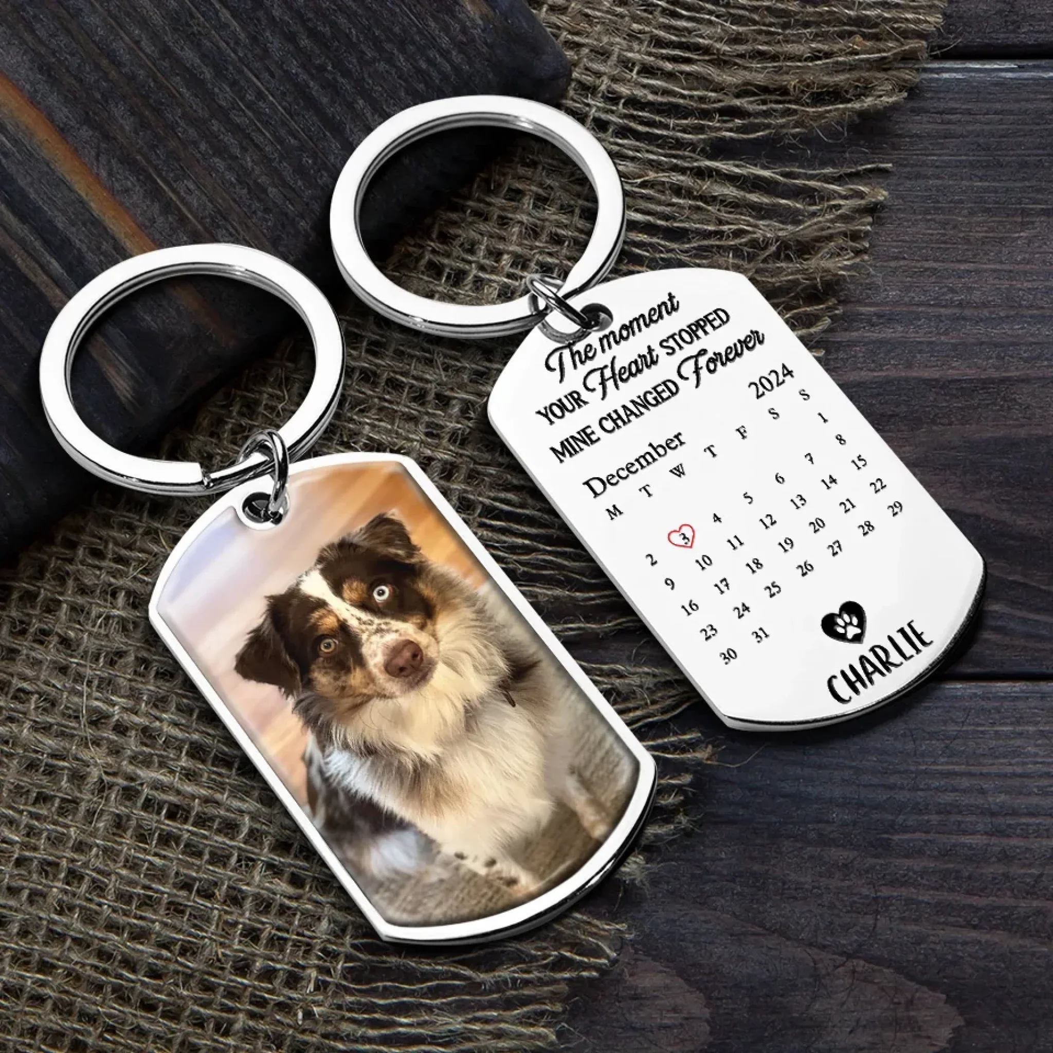 Custom Photo Keychain - Personalized Pet Memorial  Gifts For Dogs, Cats - A Loyal Heart Never Fades - Image 4
