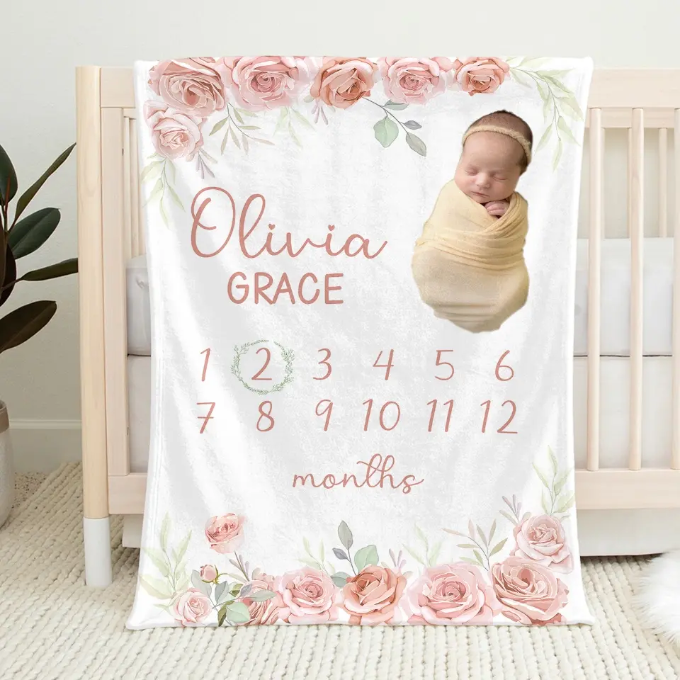 Custom Photo A New Baby Marks The Beginnings Of All Things - Family Personalized Custom Baby Blanket - Gift For Baby Kids, Newborn Baby