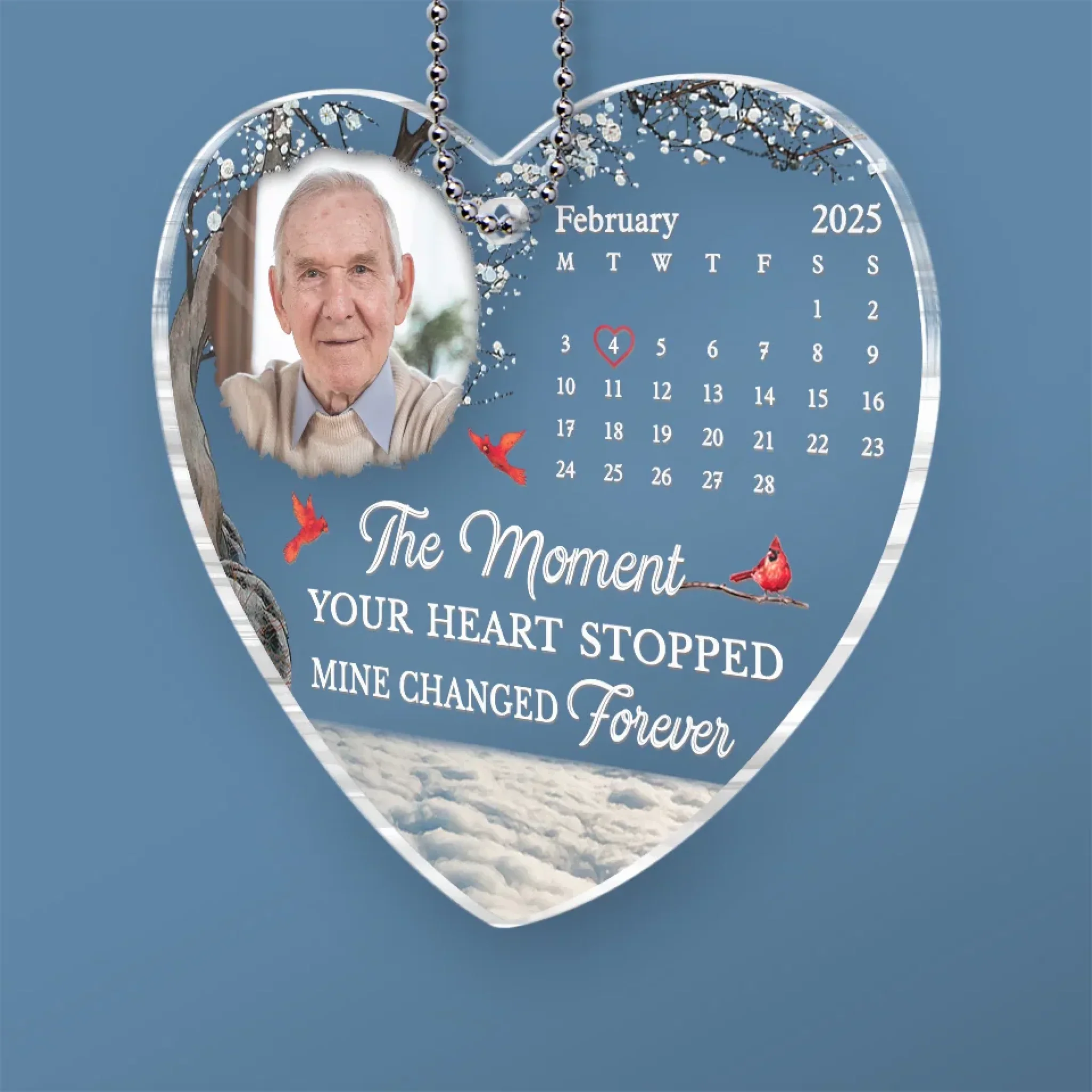 Custom Photo A Piece Of My Heart Left The Day God Called You Home - Memorial Personalized Custom Car Ornament - Acrylic Custom Shaped - Sympathy Gift For Family Members - Image 3