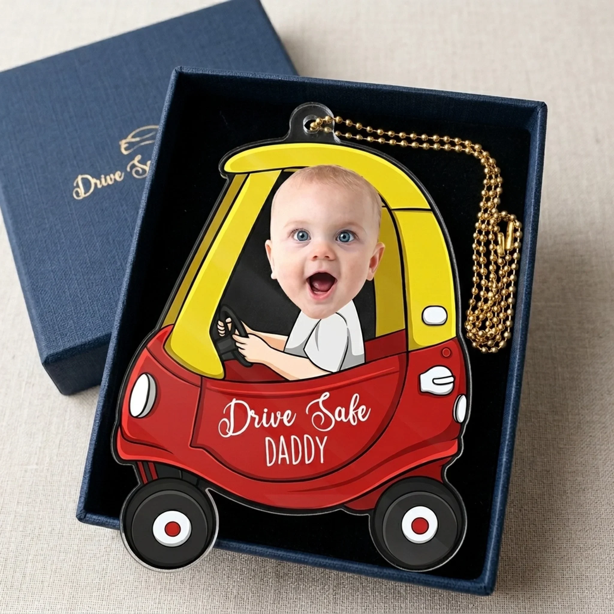 Custom Photo Acrylic Car Ornament - Personalized Funny Gifts For Best Friends, Family - Tiny Copilot On Duty - Image 4