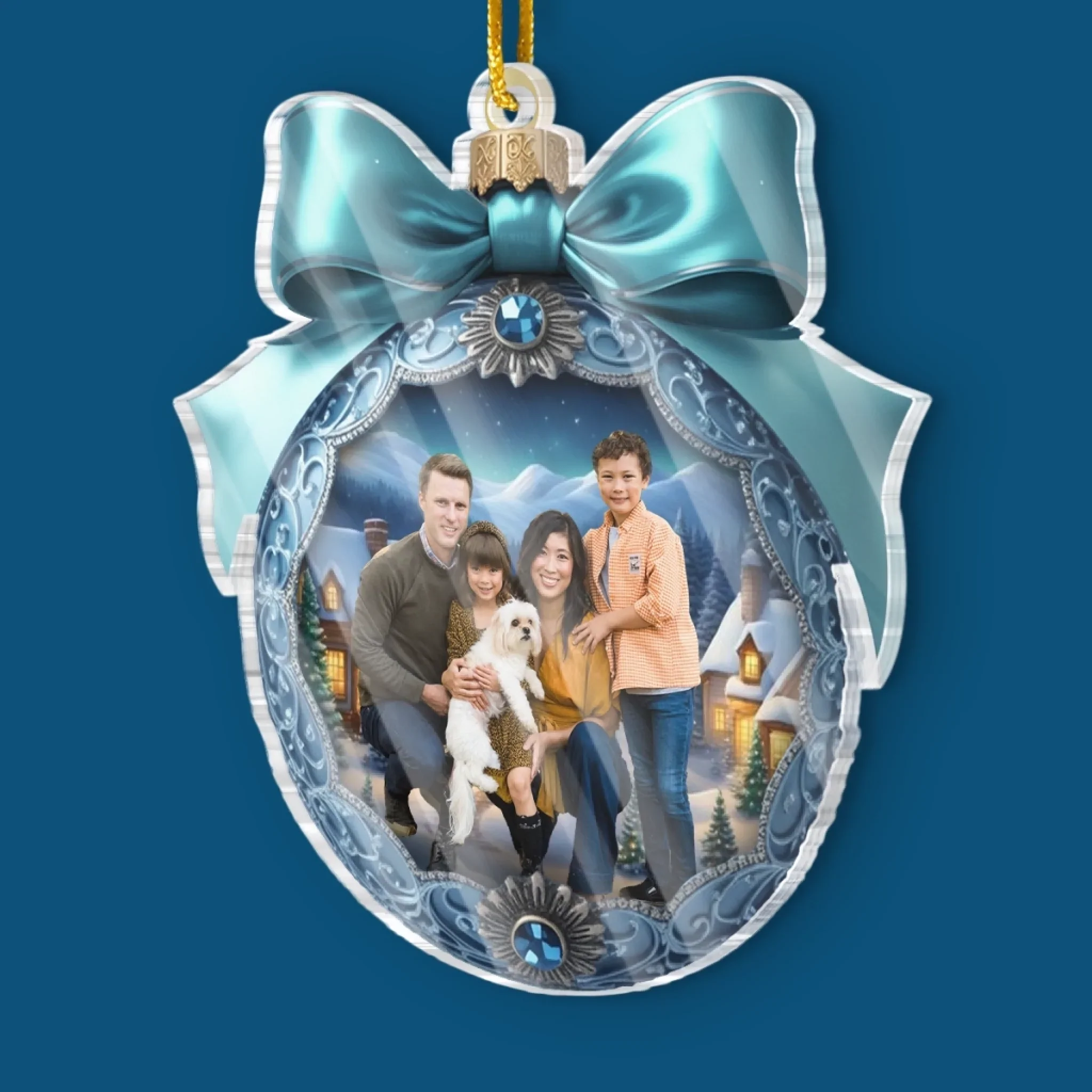 Custom Photo Acrylic Ornament - Personalized Christmas Birthday Gifts For Mom, Dad, Brother, Sister, Kids - Family Love Makes Spirits Bright - Image 4