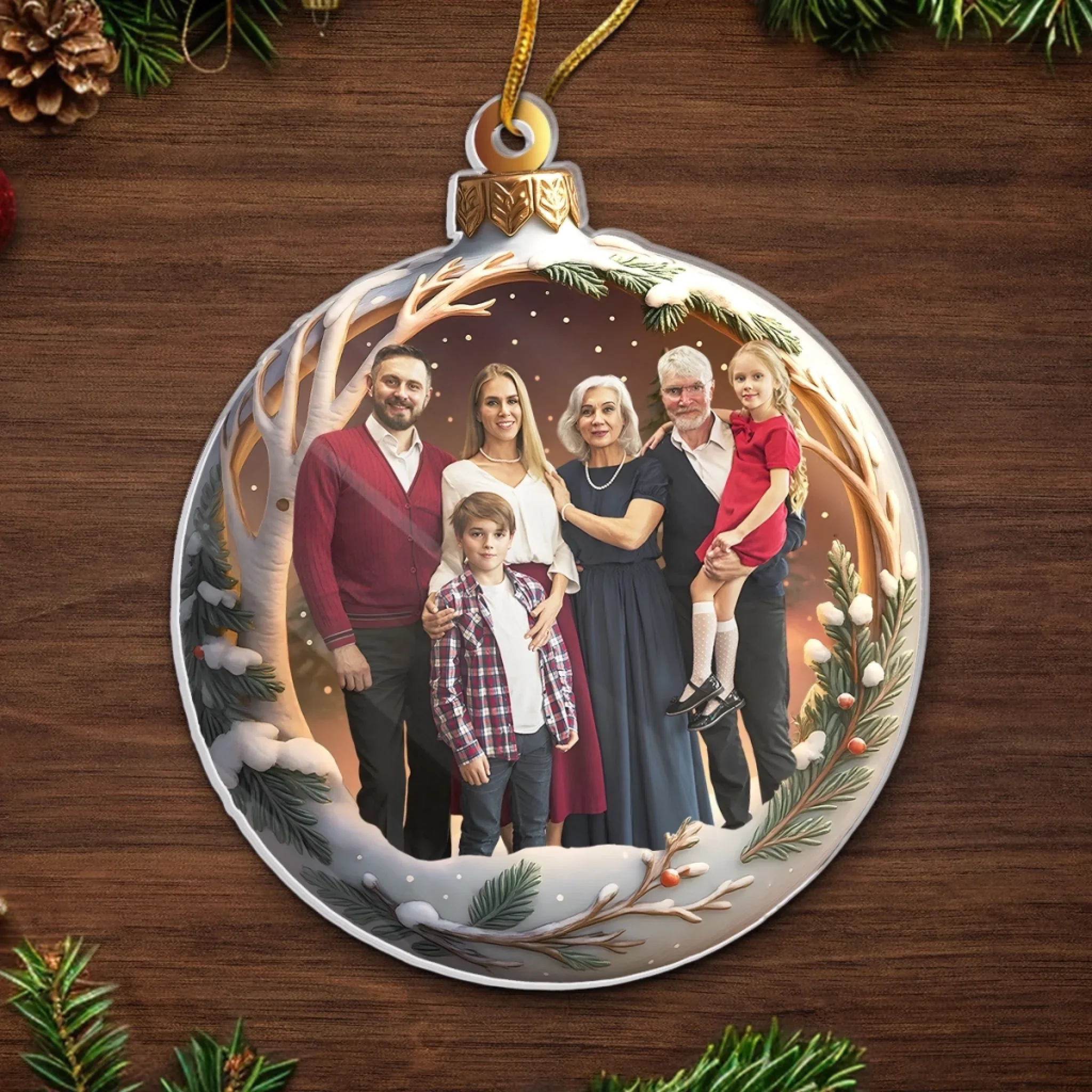 Custom Photo Acrylic Ornament - Personalized Christmas Birthday Gifts For Mom, Dad, Brother, Sister, Kids - Family Makes Christmas Magical - Image 5