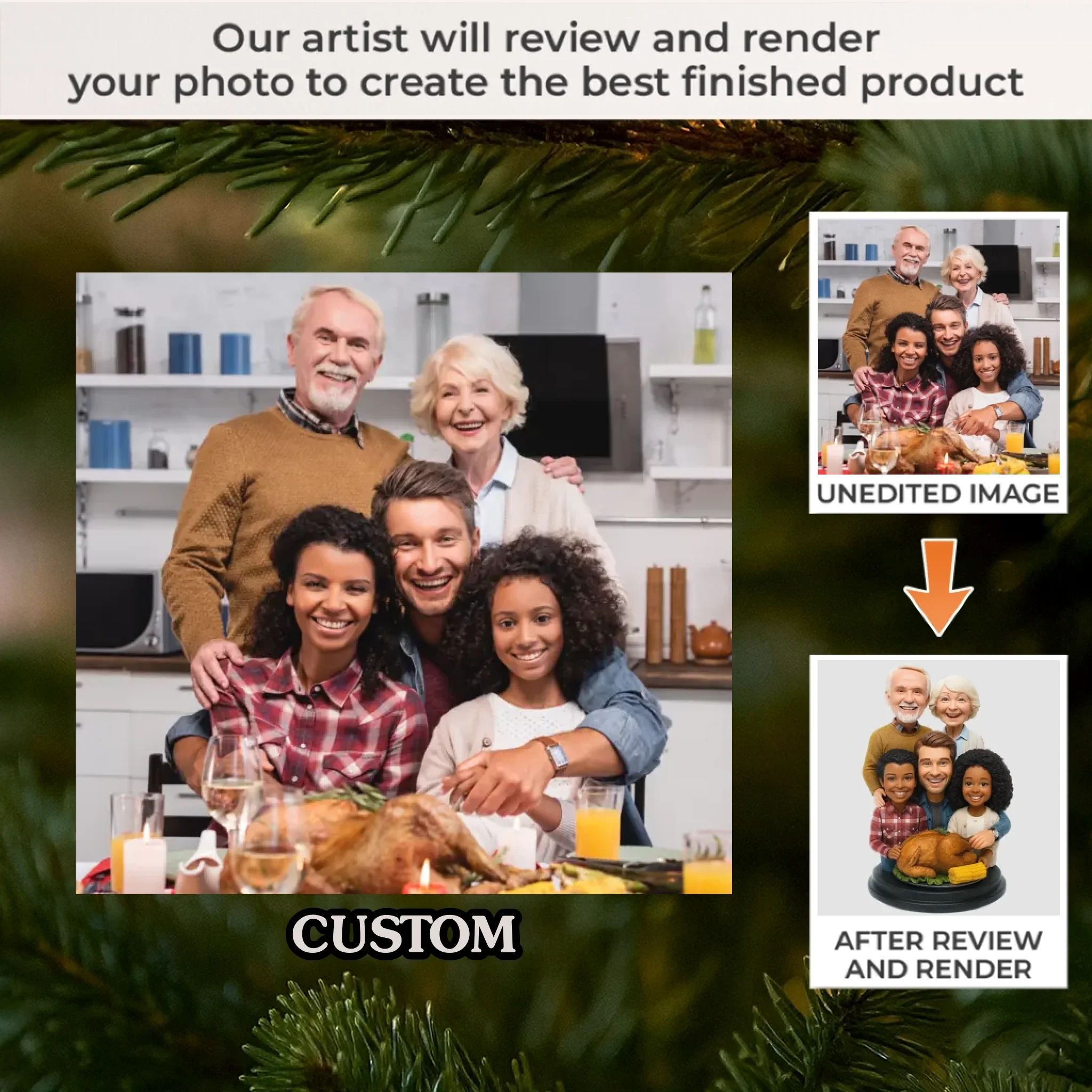 Custom Photo Acrylic Ornament - Personalized Christmas Birthday Gifts For Mom, Dad, Brother, Sister, Kids - Where Love Always Belongs - Image 2