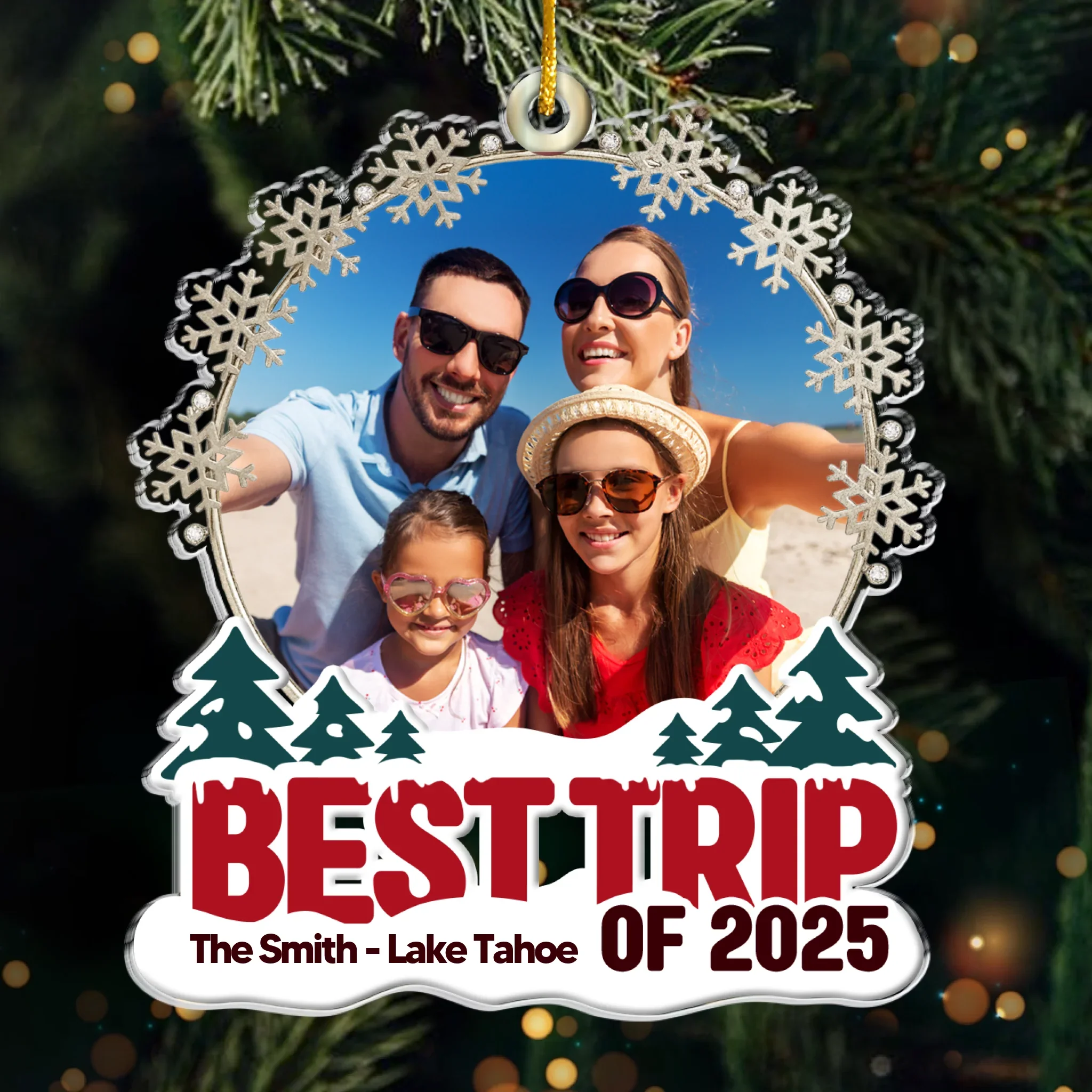 Custom Photo Acrylic Ornament - Personalized Christmas Birthday Gifts For Mom, Dad, Kids - Our Winter Wonderland Of Love - Image 2