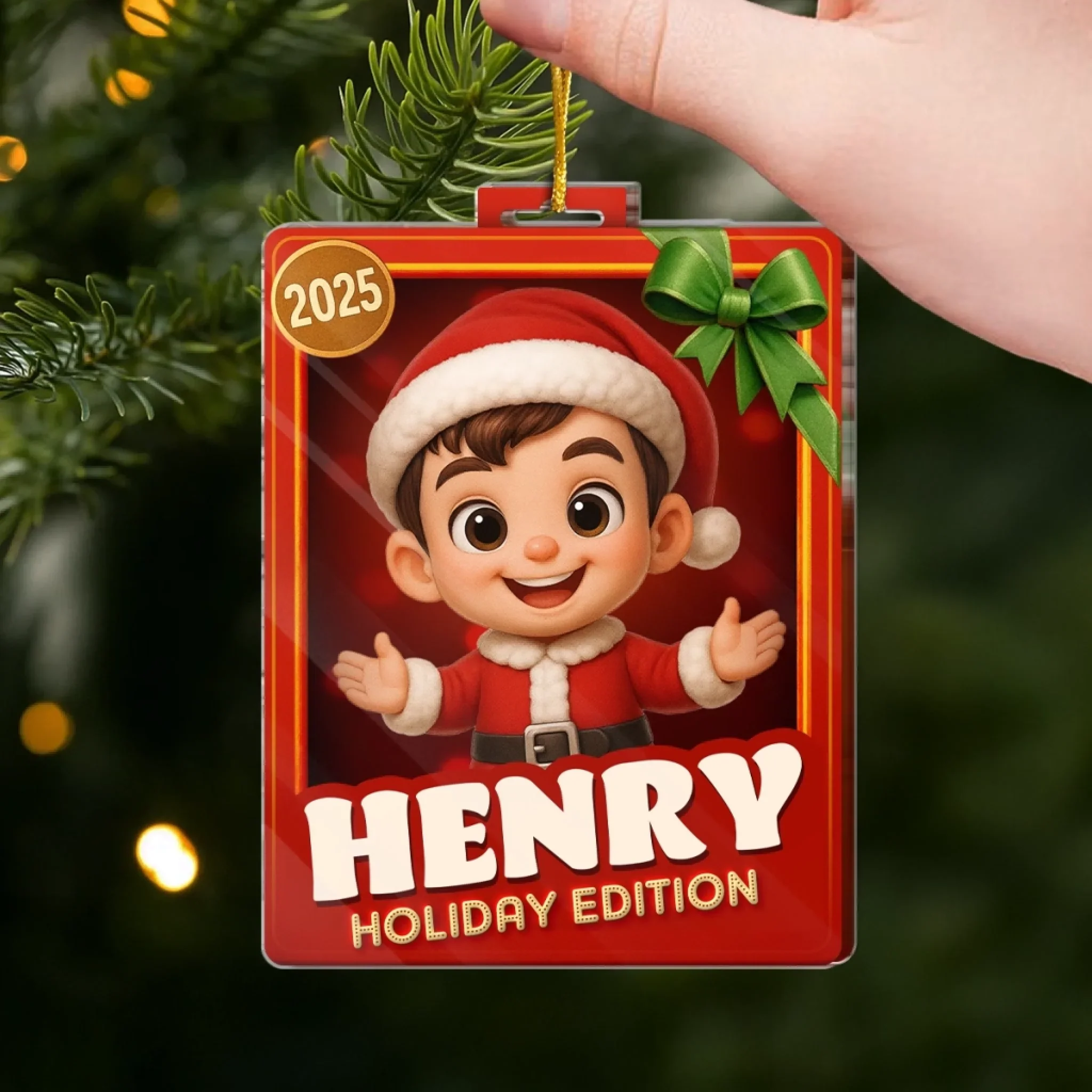 Custom Photo Acrylic Ornament - Personalized Christmas Birthday Gifts For Mom, Dad, Kids - Santa’s Newest Helper - Image 4