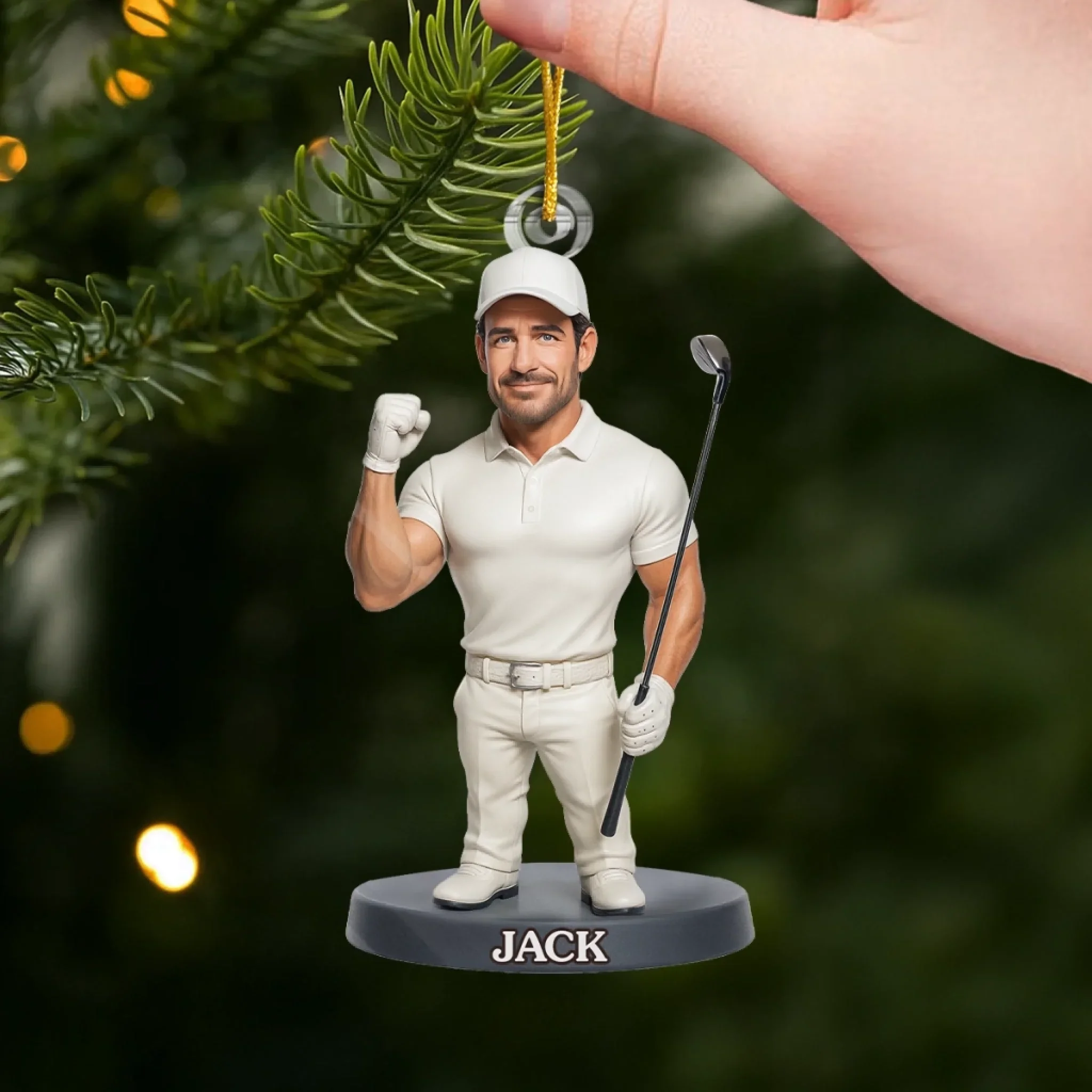Custom Photo Acrylic Ornament - Personalized Christmas Birthday Golf Gifts For Men, Women - Swing High Aim True - Image 4
