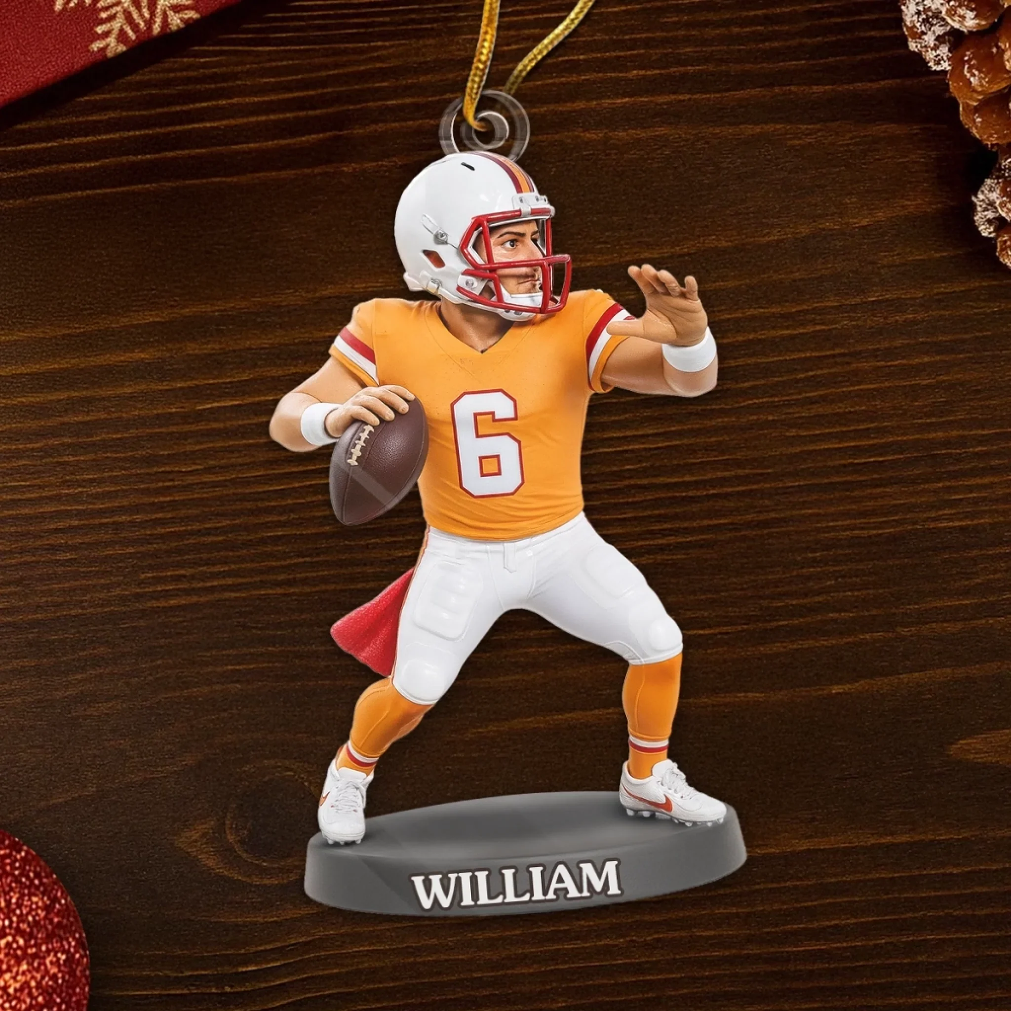 Custom Photo Acrylic Ornament - Personalized Christmas Birthday Sport Gifts For Sports Lovers - Dream Big Play Hard Win Proud - Image 5