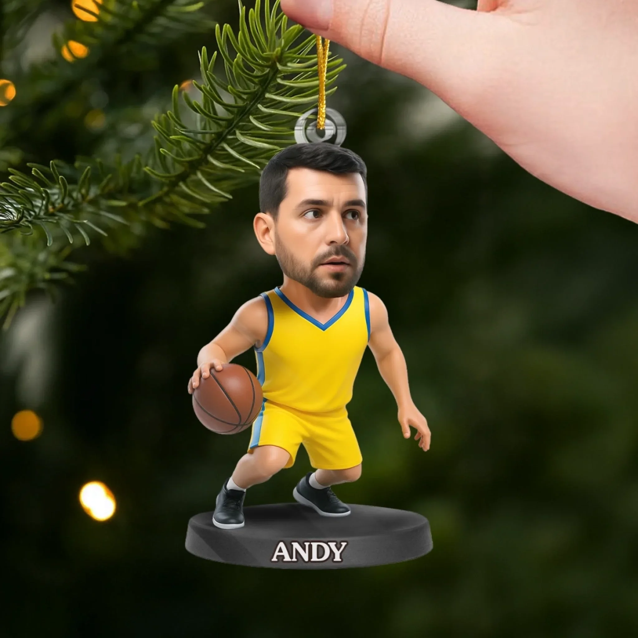 Custom Photo Acrylic Ornament - Personalized Christmas Birthday Sport Gifts For Sports Lovers - Festive Fast Break - Image 4