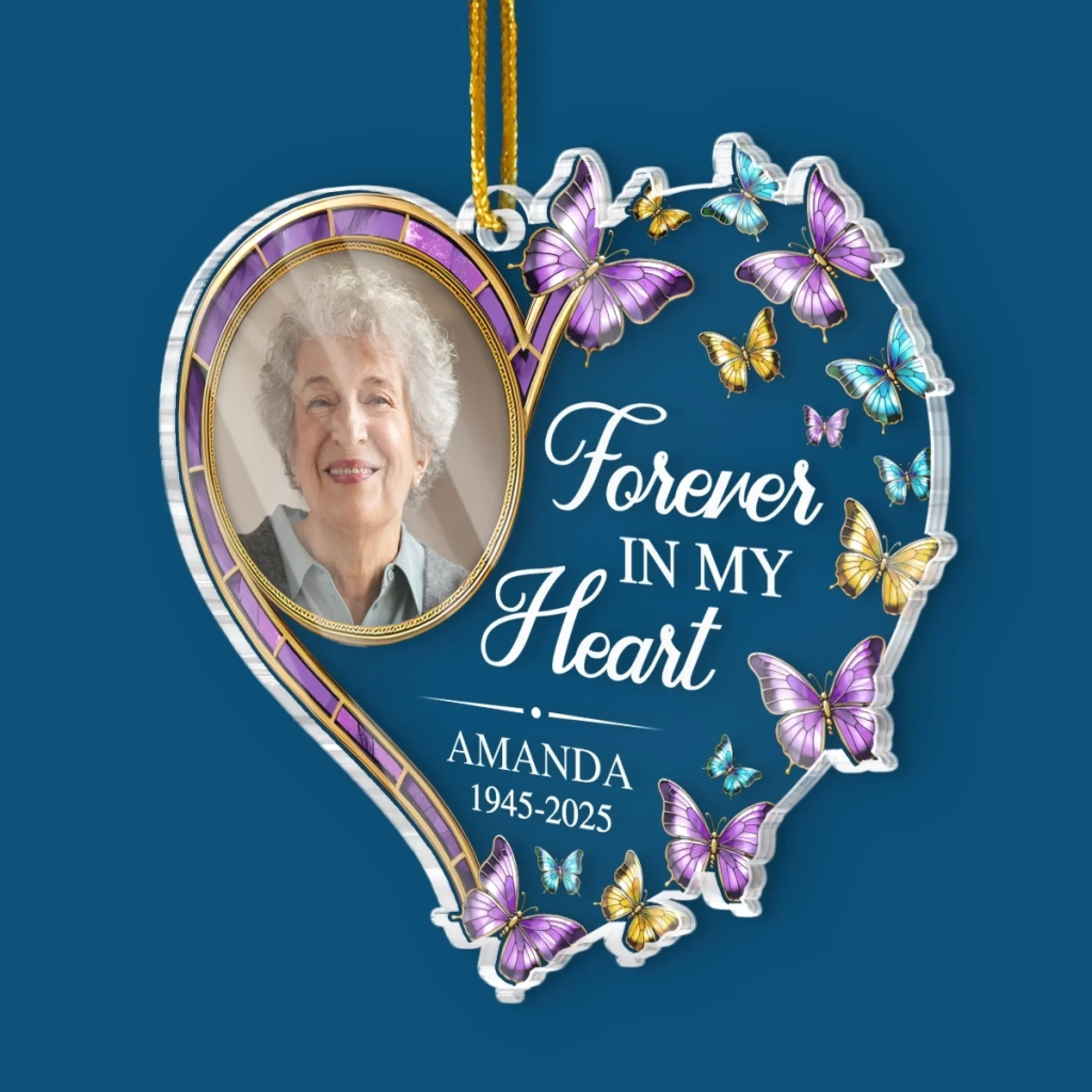 Custom Photo Acrylic Ornament - Personalized Christmas Memorial Sympathy Gifts For Loss Of Mom, Dad - A Life Cherished Always Remembered - Image 3