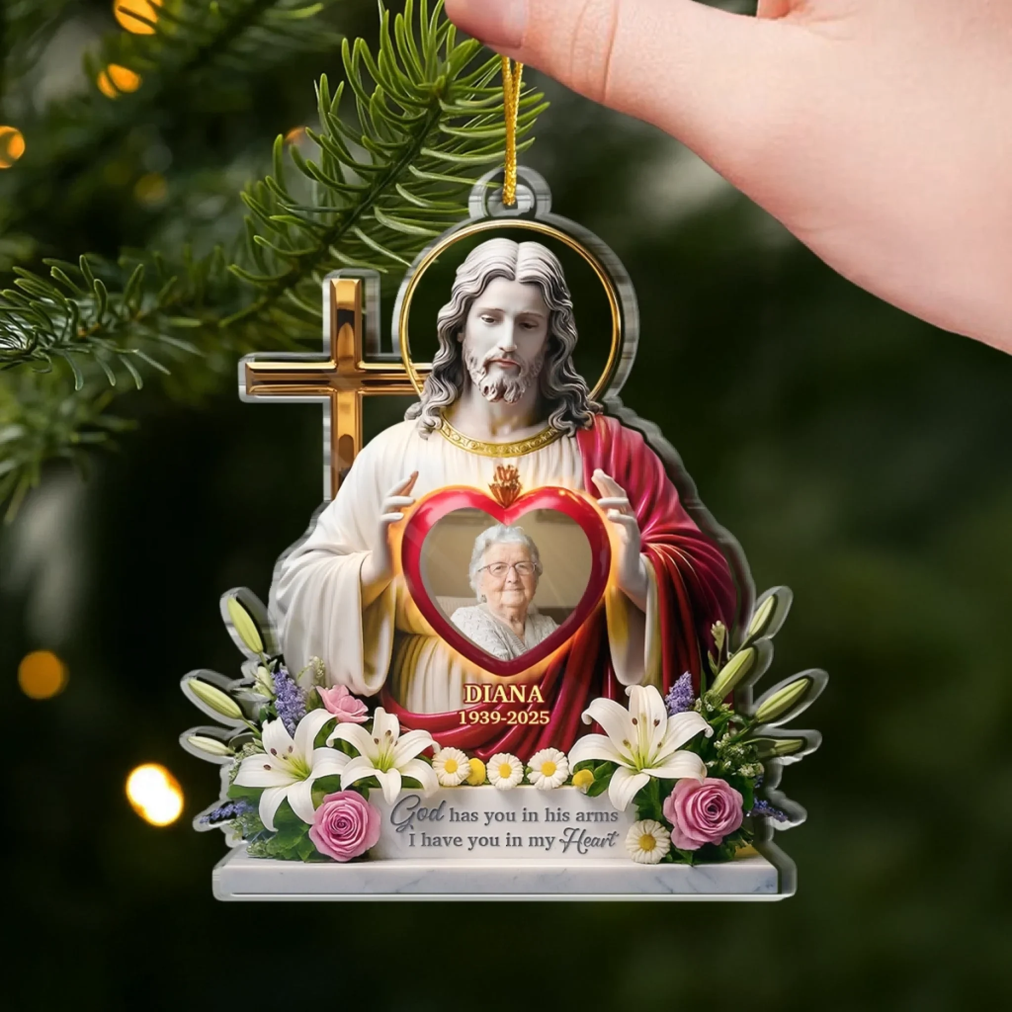 Custom Photo Acrylic Ornament - Personalized Christmas Memorial Sympathy Gifts For Loss Of Mom, Dad - Until Forever, You’re With Me - Image 4