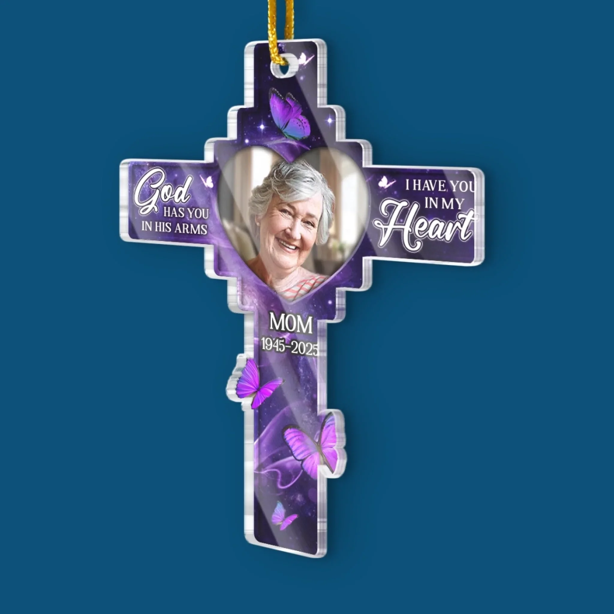 Custom Photo Acrylic Ornament - Personalized Memorial Sympathy Gifts For Loss Of Mom, Dad - I Have You In My Heart - Image 3
