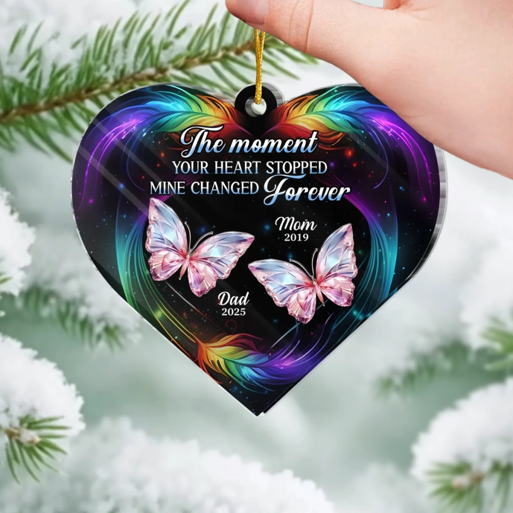 Custom Photo Acrylic Ornament - Personalized Memorial Sympathy Gifts For Loss Of Mom, Dad - When You Left, Part of Me Went With You - Image 4