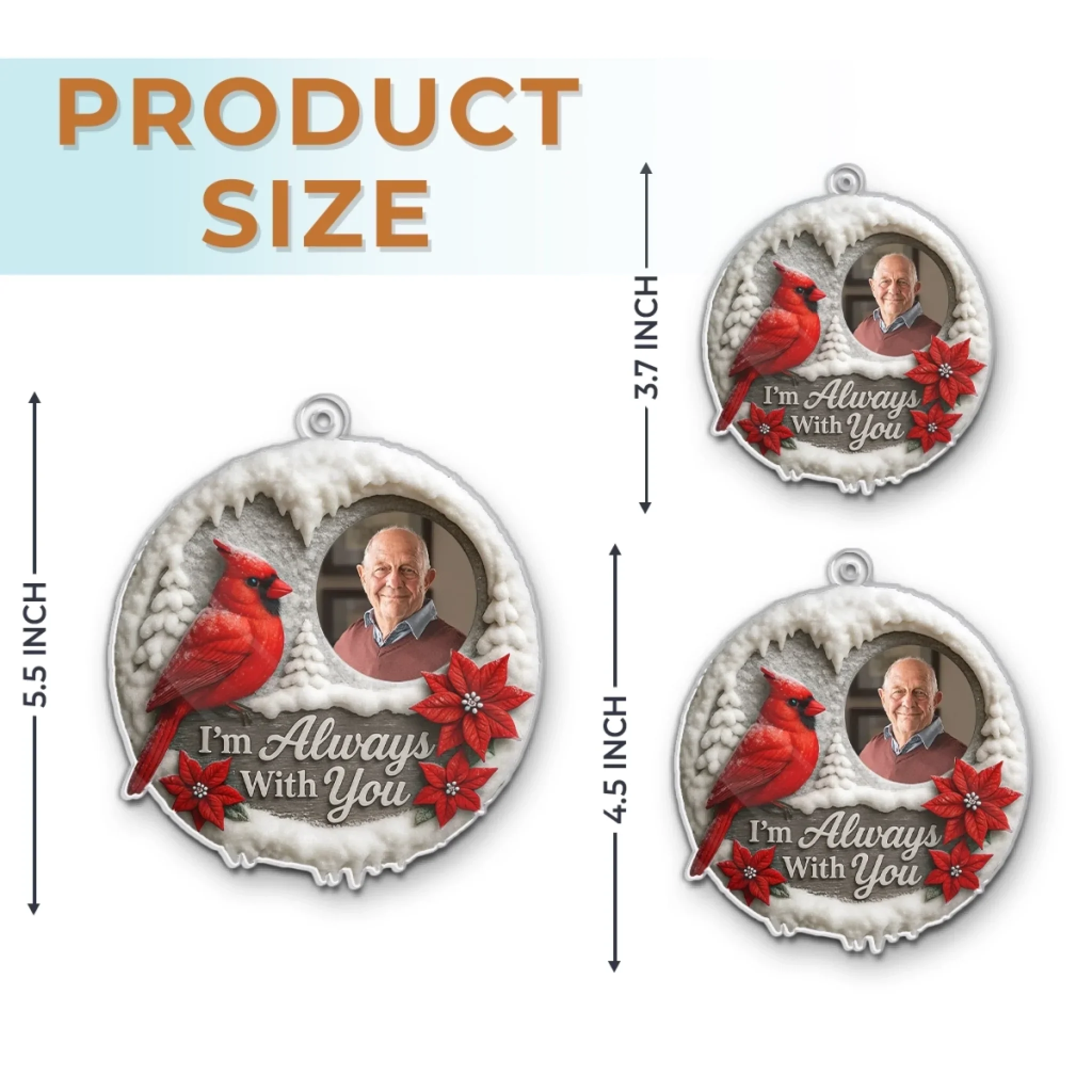 Custom Photo Acrylic Ornament - Personalized Memorial Sympathy Gifts For Loss Of Mom, Dad - Your Love Lives On - Image 6