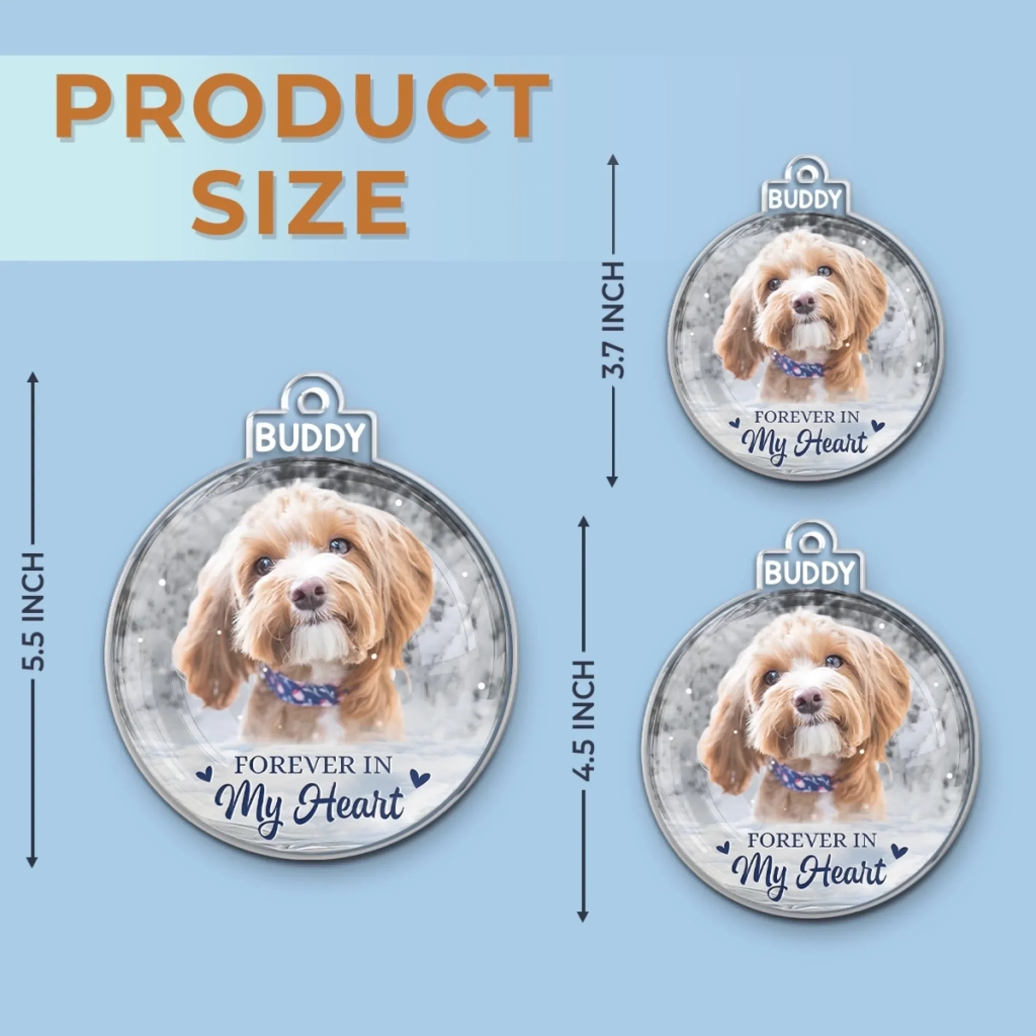 Custom Photo Acrylic Ornament - Personalized Pet Christmas Memorial Sympathy Gifts For Dogs, Cats - Always By My Side In Spirit - Image 6