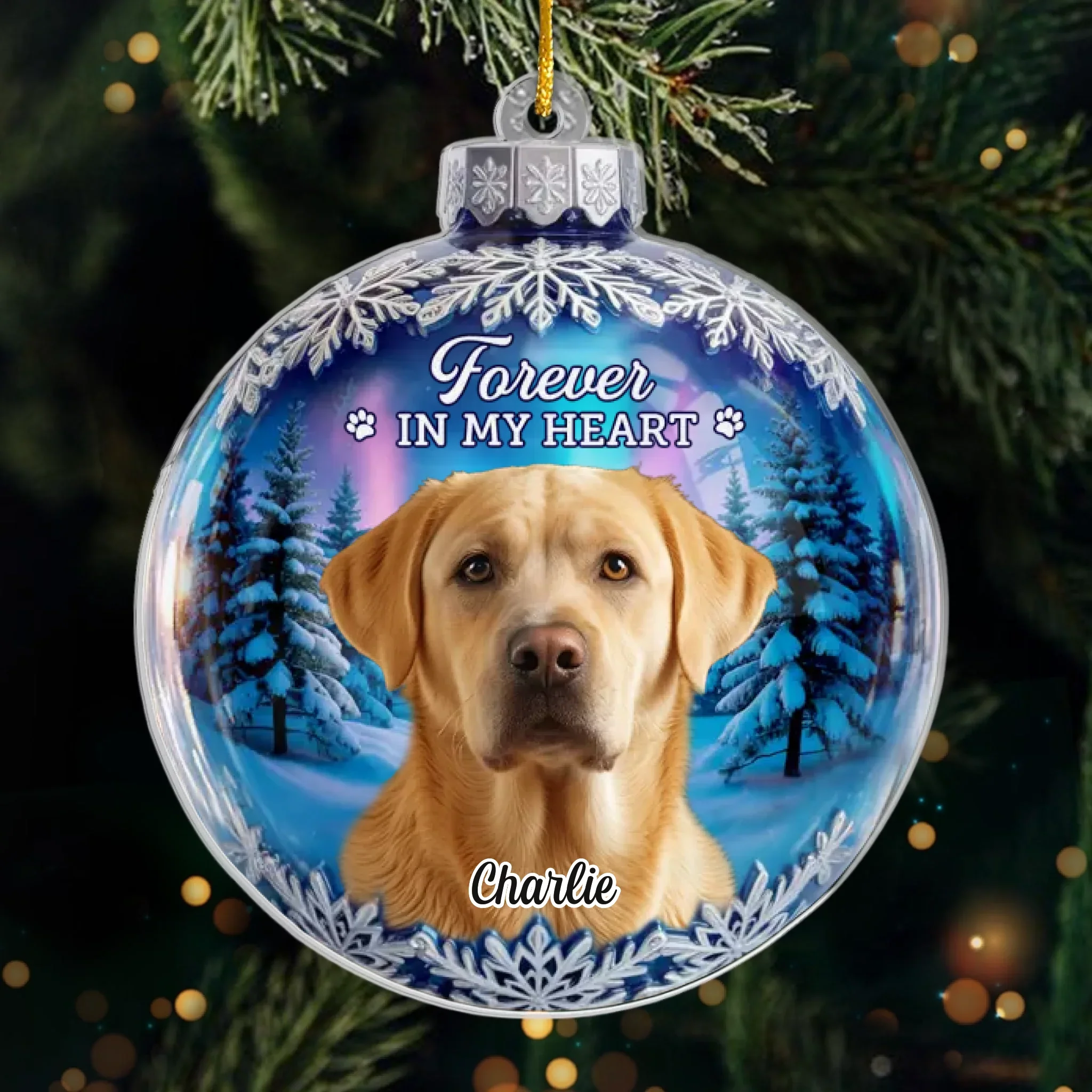Custom Photo Acrylic Ornament - Personalized Pet Christmas Memorial Sympathy Gifts For Dogs, Cats - Always Missed Always Loved - Image 2