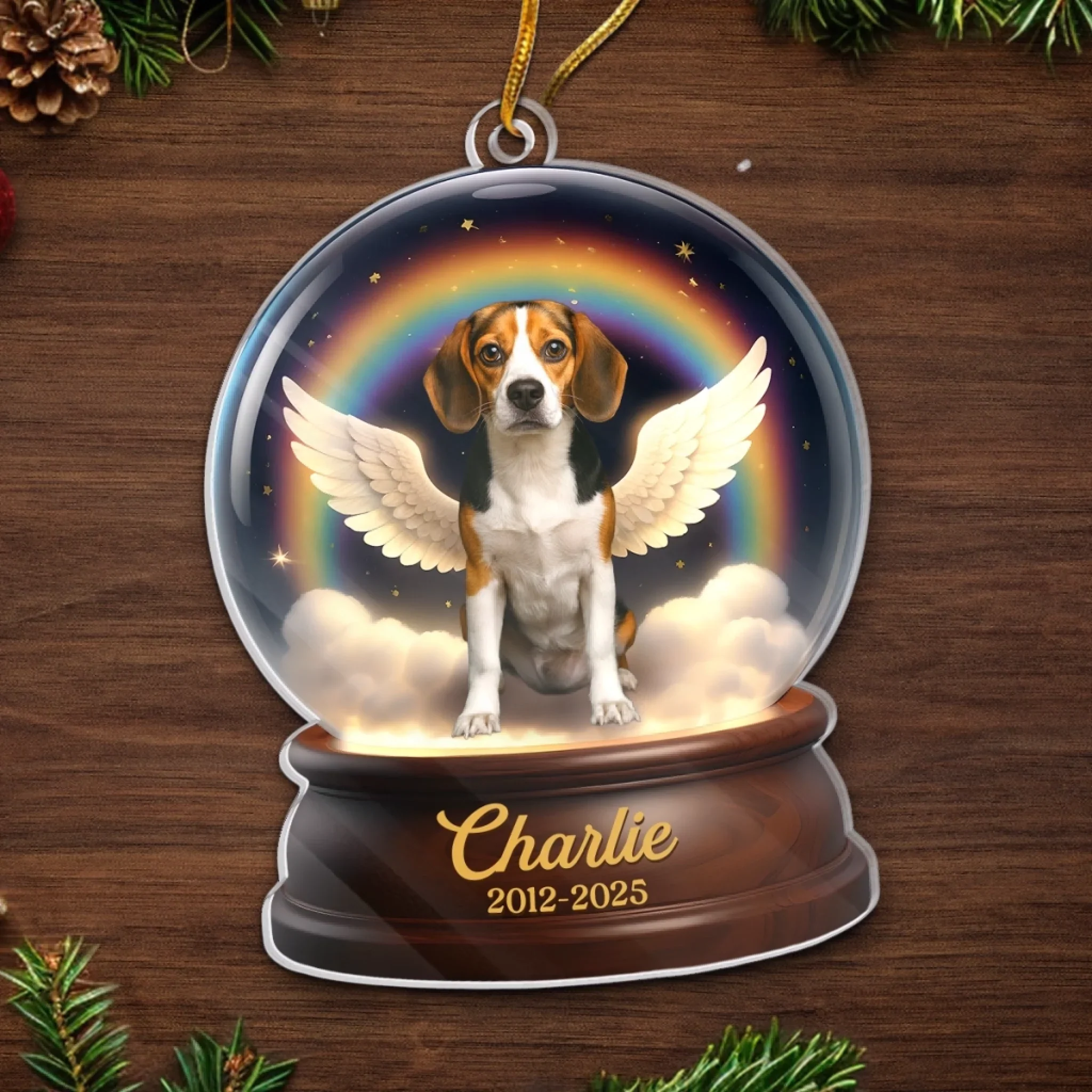Custom Photo Acrylic Ornament - Personalized Pet Christmas Memorial Sympathy Gifts For Dogs, Cats - Wings Took You, Love Holds You - Image 5
