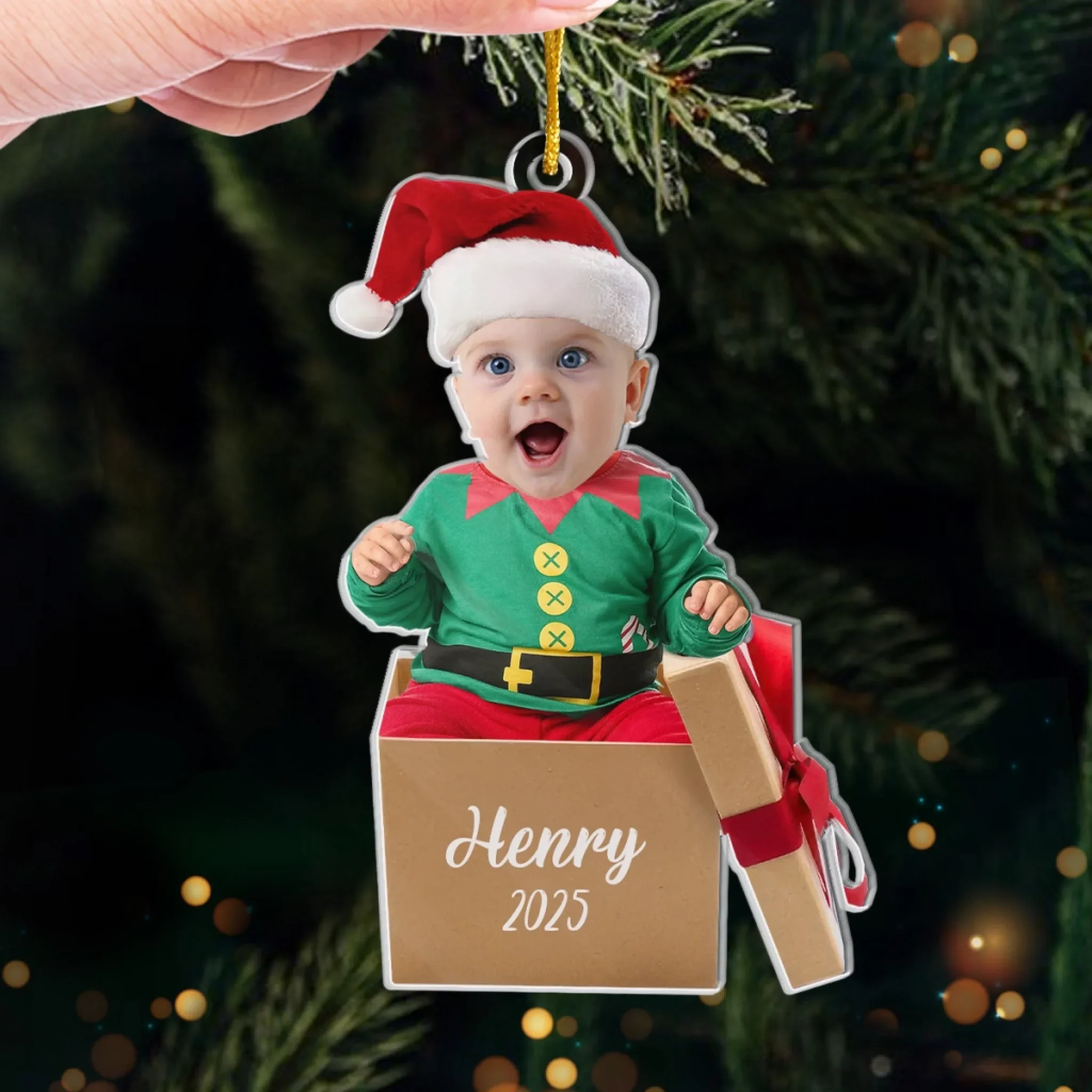 Custom Photo All I Want For Christmas Is My Baby - Family Personalized Custom Ornament - Acrylic Custom Shaped - Christmas Gift For Baby Kids, Newborn Baby, First Christmas - Image 4