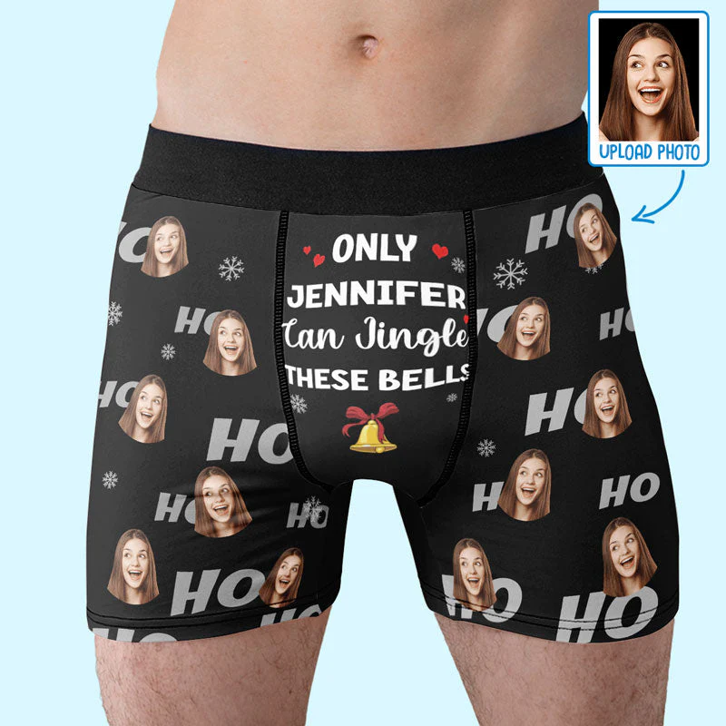 Custom Photo All I Want For Christmas Is You - Funny Personalized Custom Boxer Briefs, Men's Boxers - Christmas Gift For Boyfriend, Husband, Anniversary - Image 2