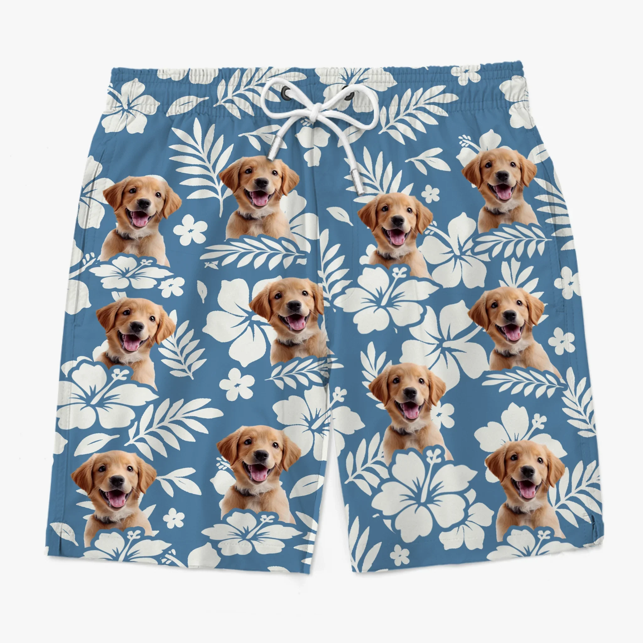 Custom Photo Aloha & Tail Wags - Dog & Cat Personalized Custom Tropical Hawaiian Aloha Men Beach Shorts - Summer Vacation Gift For Pet Owners, Pet Lovers - Image 2