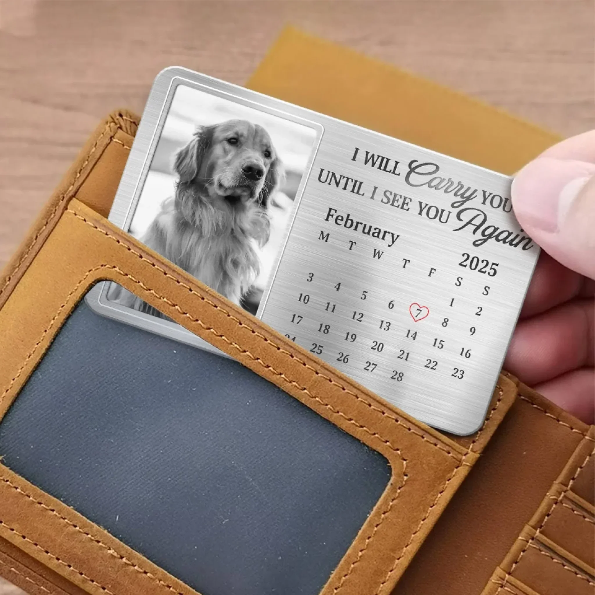 Custom Photo Always In My Heart, Forever My Friend - Memorial Personalized Custom Aluminum Wallet Card - Sympathy Gift For Pet Owners, Pet Lovers - Image 3