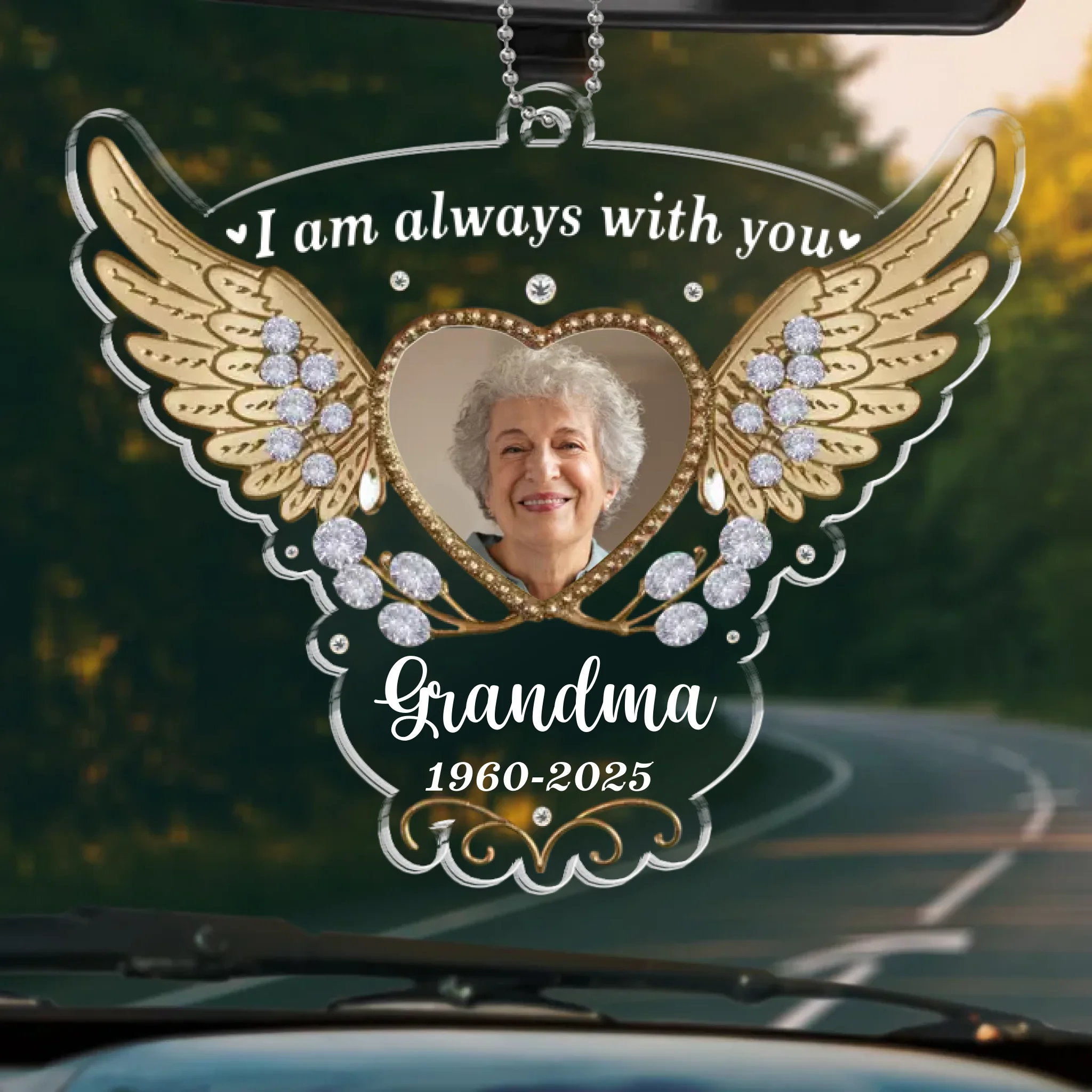 Custom Photo Always In My Thoughts - Memorial Personalized Custom Car Ornament - Acrylic Custom Shaped - Sympathy Gift For Family Members - Image 2