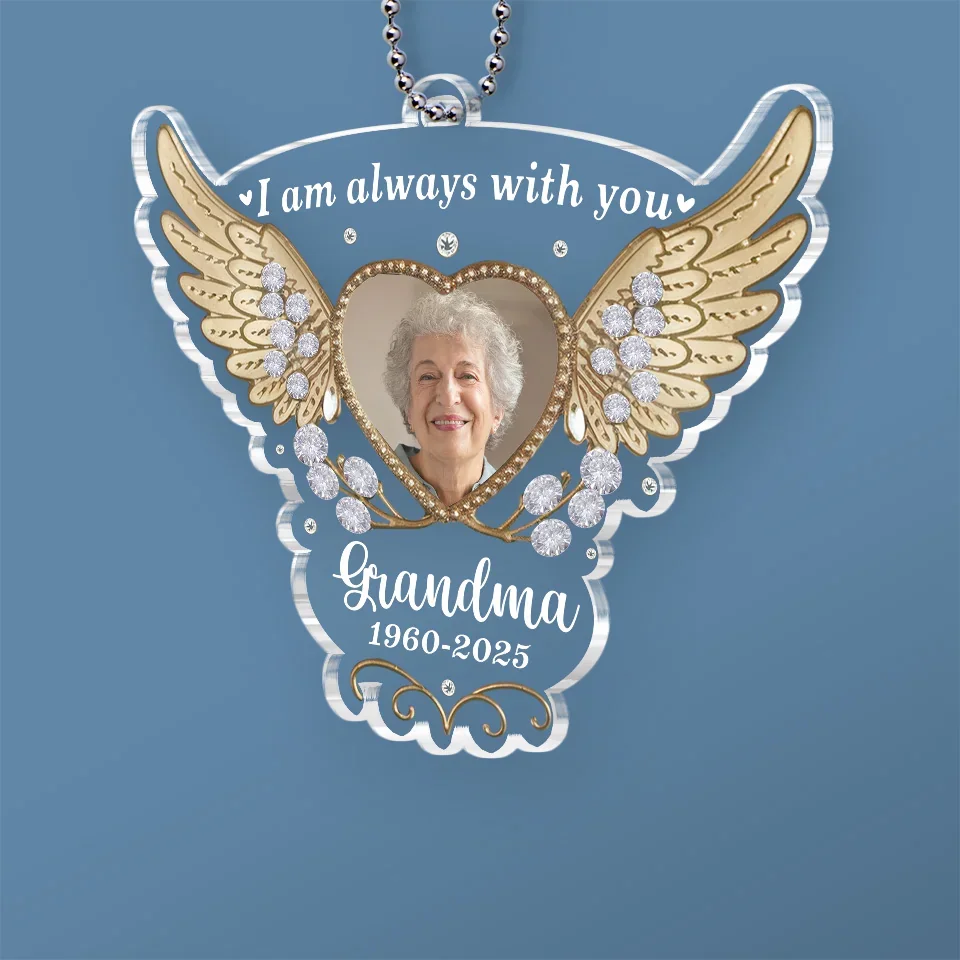 Custom Photo Always In My Thoughts - Memorial Personalized Custom Car Ornament - Acrylic Custom Shaped - Sympathy Gift For Family Members - Image 3