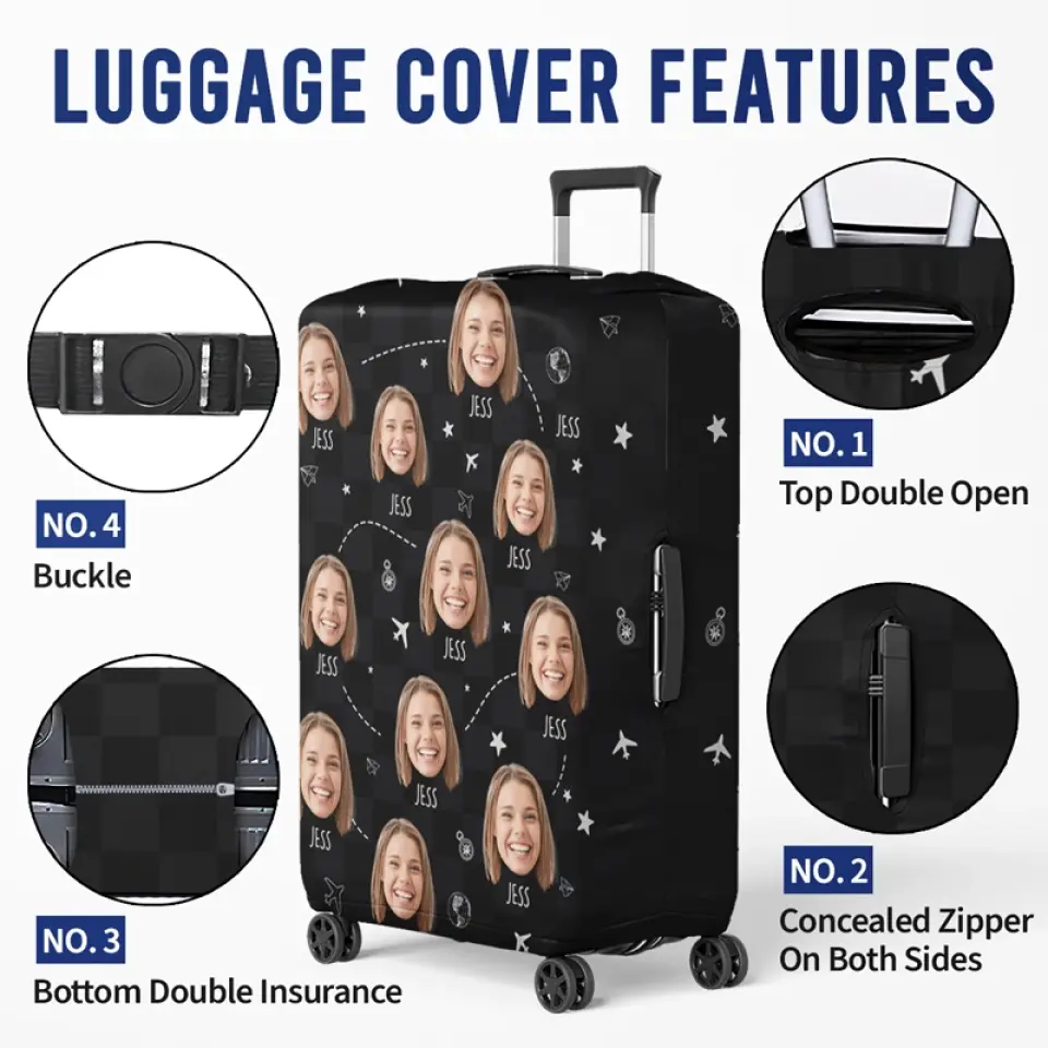 Custom Photo Always Take The Scenic Route - Travel Personalized Custom Luggage Cover - Holiday Vacation Gift, Gift For Adventure Travel Lovers - Image 5