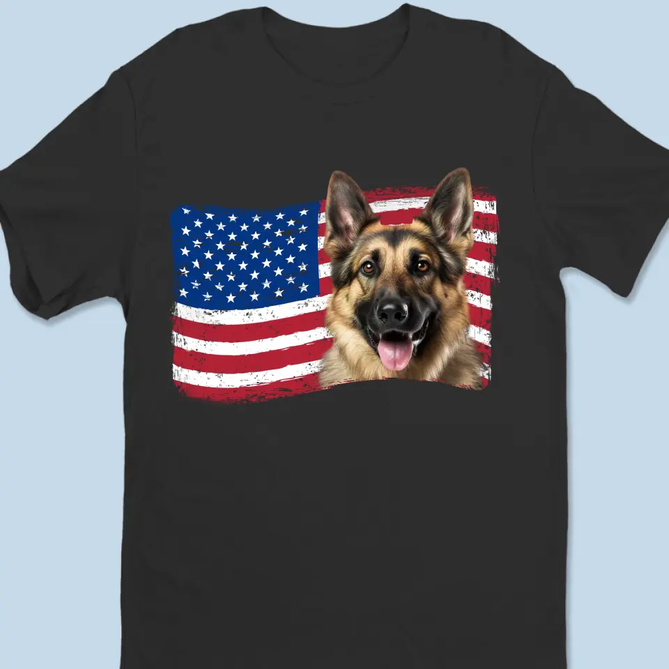 Custom Photo American Flag - Dog & Cat Personalized Custom Unisex T-shirt, Hoodie, Sweatshirt - Gift For Pet Owners, Pet Lovers - Image 2